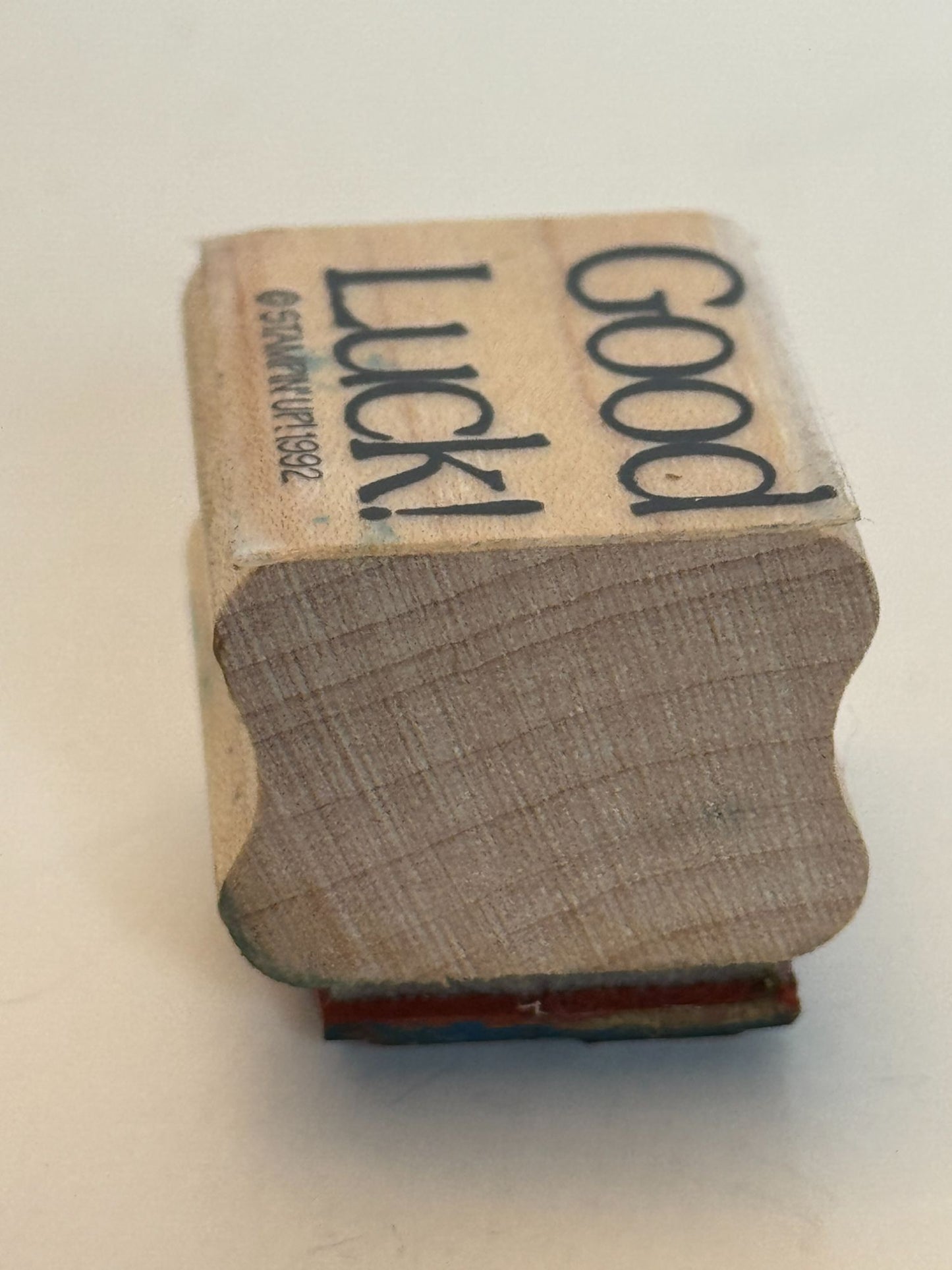 Stampin Up Rubber Stamp Good Luck Card Making Words Sentiment Craft Wood Mounted