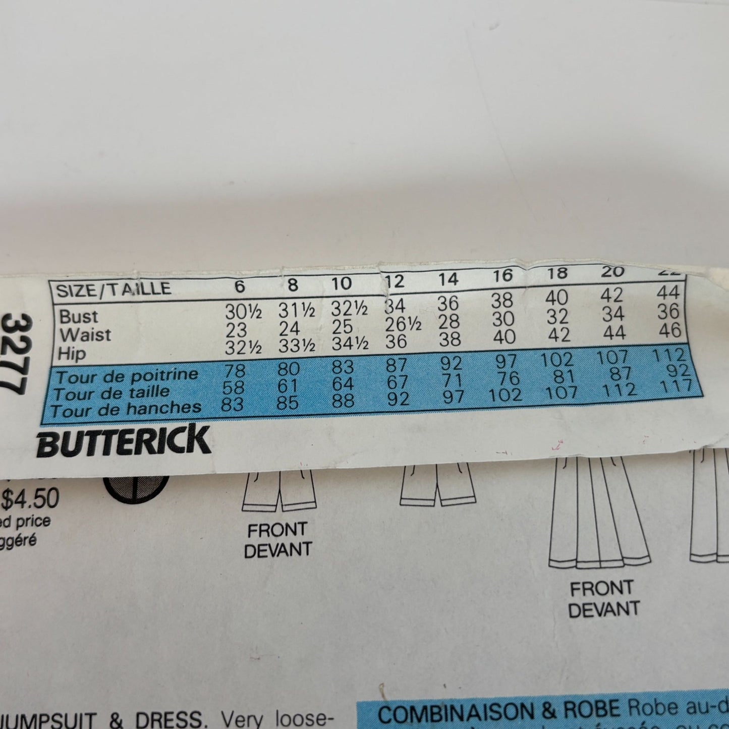 Butterick Sewing Pattern 3277 Misses Jumpsuit and Dress CUT to size 12