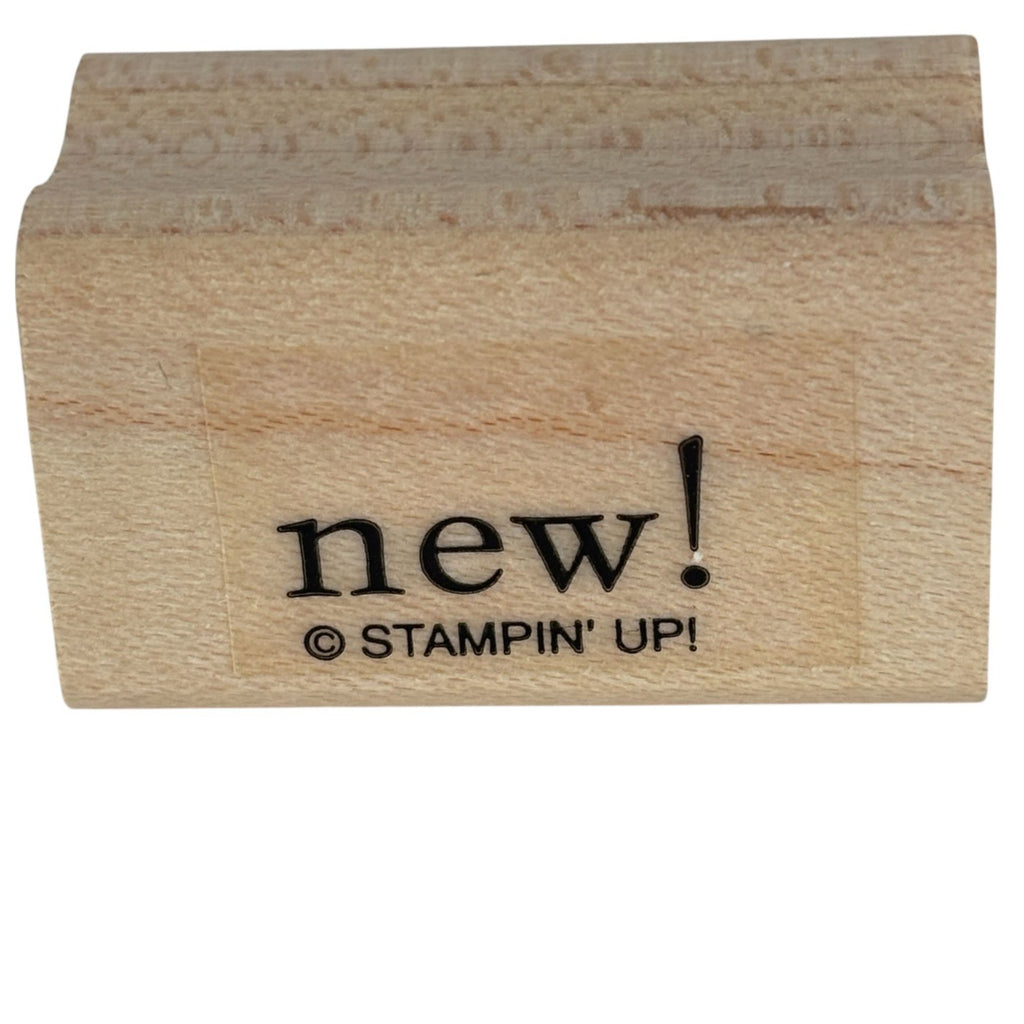 Stampin Up Wood Rubber Stamp New Sentiment Merchant Price Tag Word Card Making