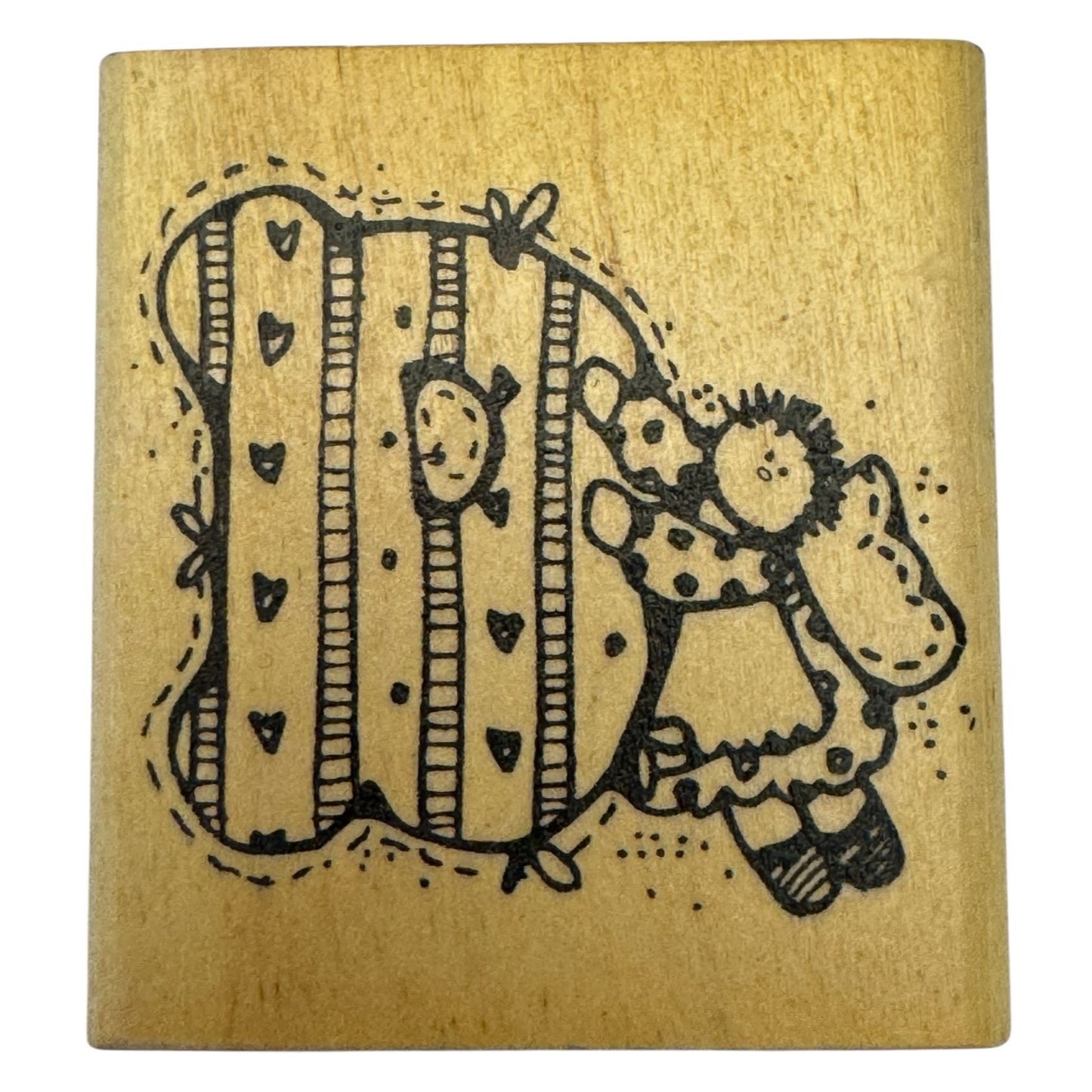 Hooks Lines and Inkers Rubber Stamp Letter D Angel Doll Folk Art Card Making