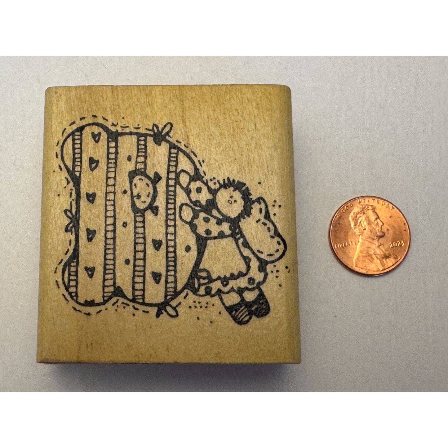 Hooks Lines and Inkers Rubber Stamp Letter D Angel Doll Folk Art Card Making
