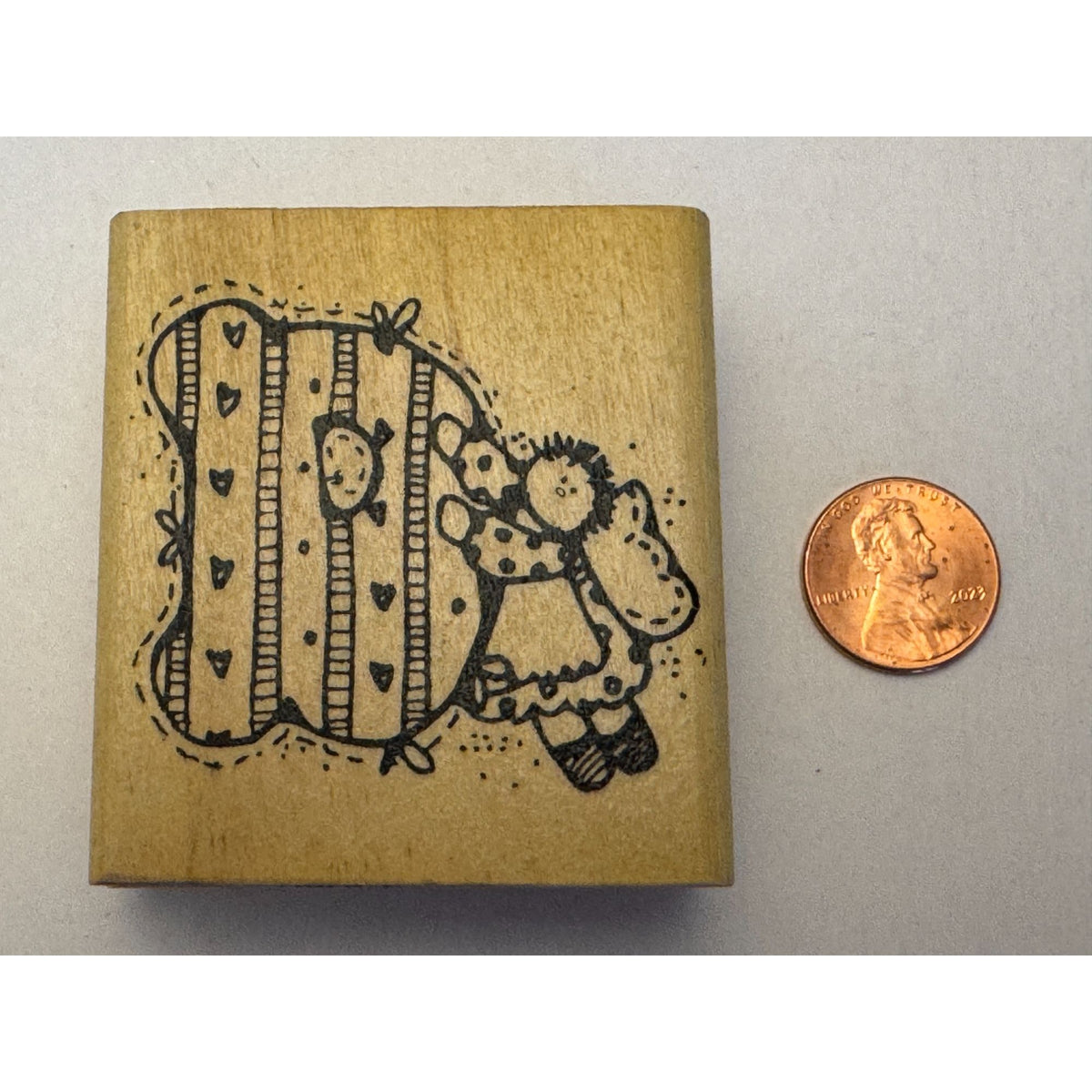 Hooks Lines and Inkers Rubber Stamp Letter D Angel Doll Folk Art Card Making