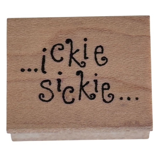 Pink Ink Rubber Stamp Ickie Sickie Get Well Soon Cardmaking Words Funny Sentiment Illness