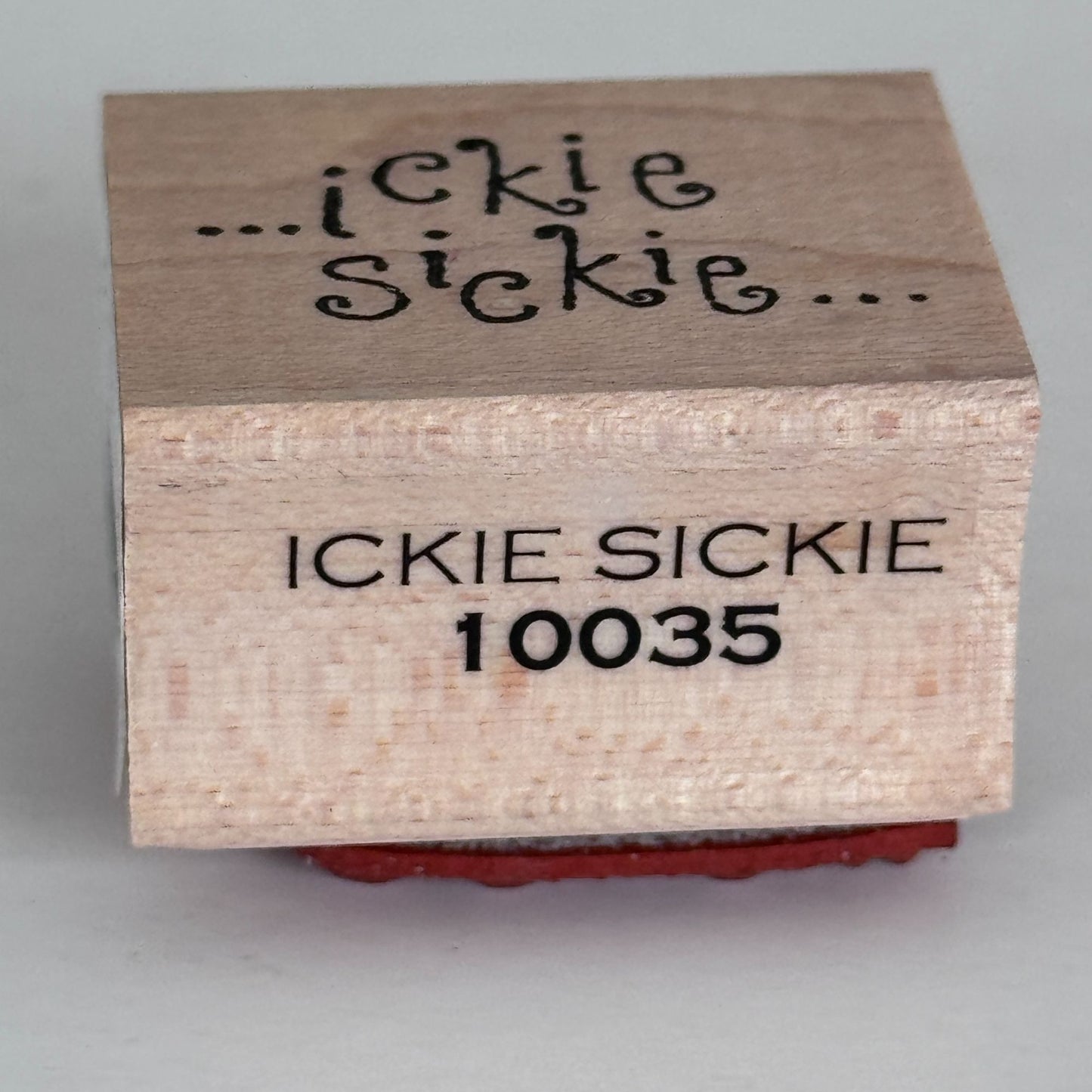 Pink Ink Rubber Stamp Ickie Sickie Get Well Soon Cardmaking Words Funny Sentiment Illness