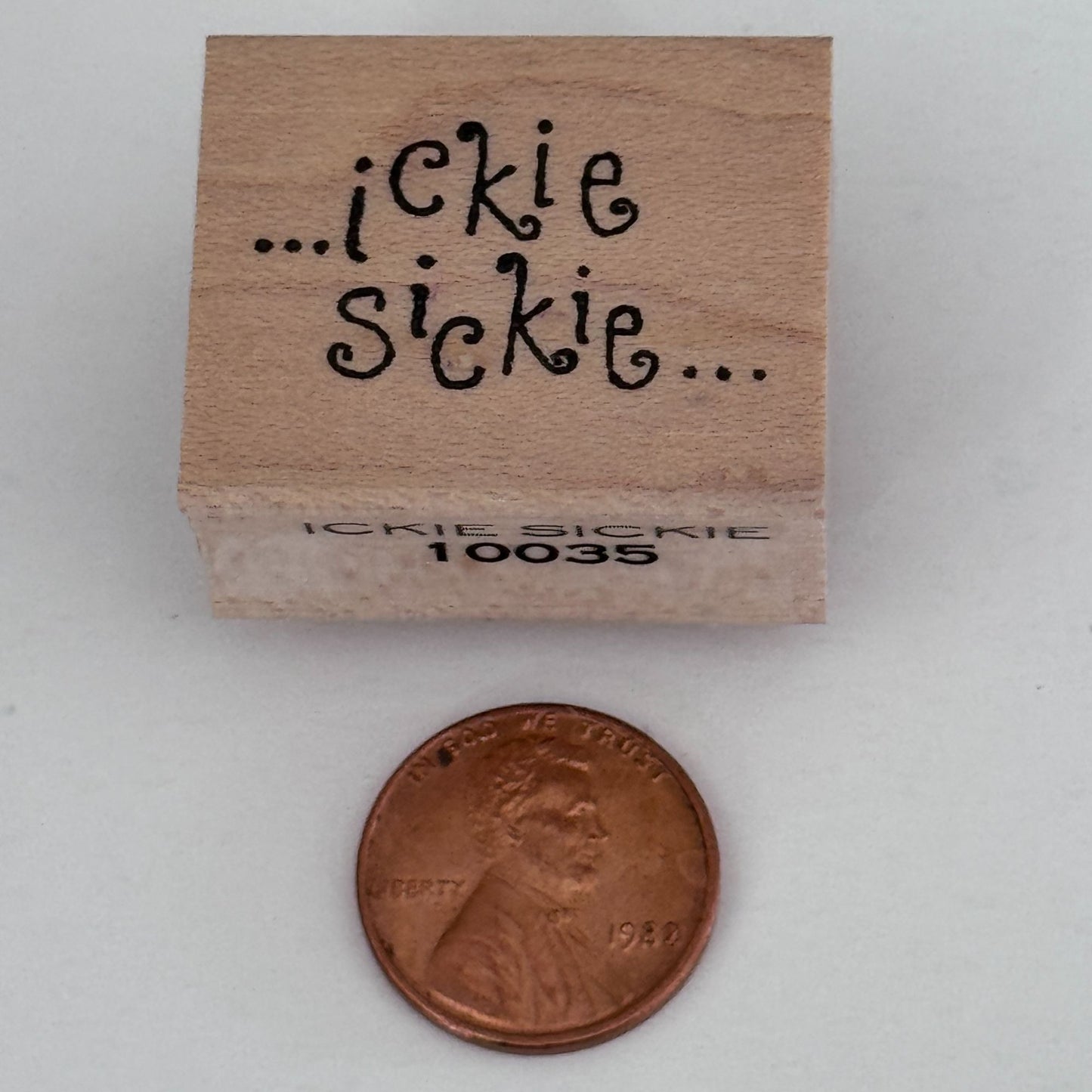 Pink Ink Rubber Stamp Ickie Sickie Get Well Soon Cardmaking Words Funny Sentiment Illness