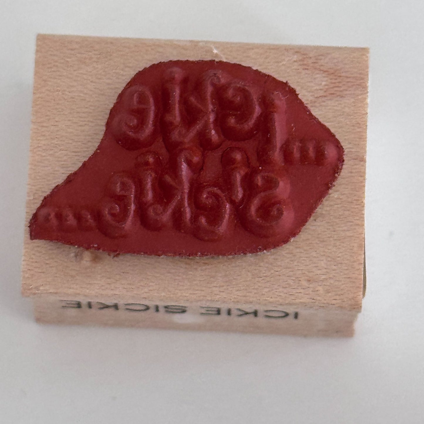 Pink Ink Rubber Stamp Ickie Sickie Get Well Soon Cardmaking Words Funny Sentiment Illness