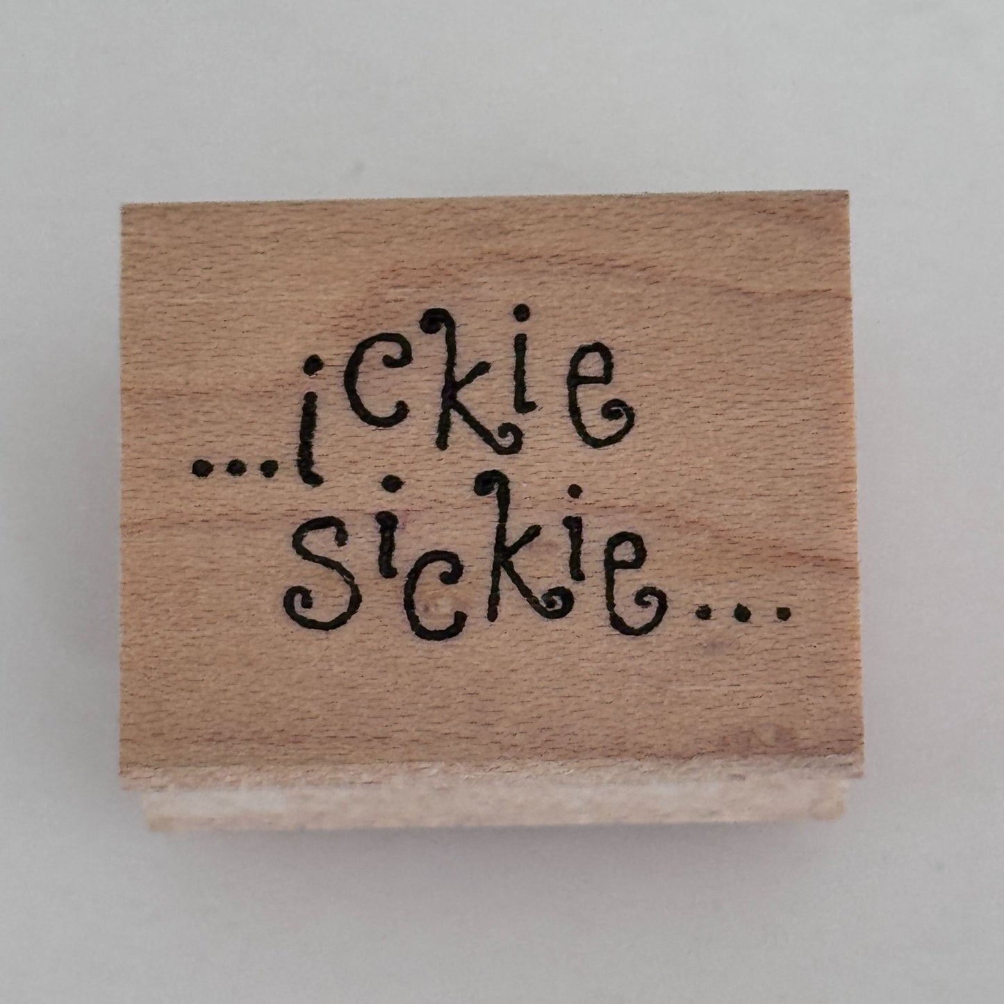 Pink Ink Rubber Stamp Ickie Sickie Get Well Soon Cardmaking Words Funny Sentiment Illness