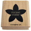Stampin Up Rubber Stamp Please Come Invitation Flower Card Making Words Invite