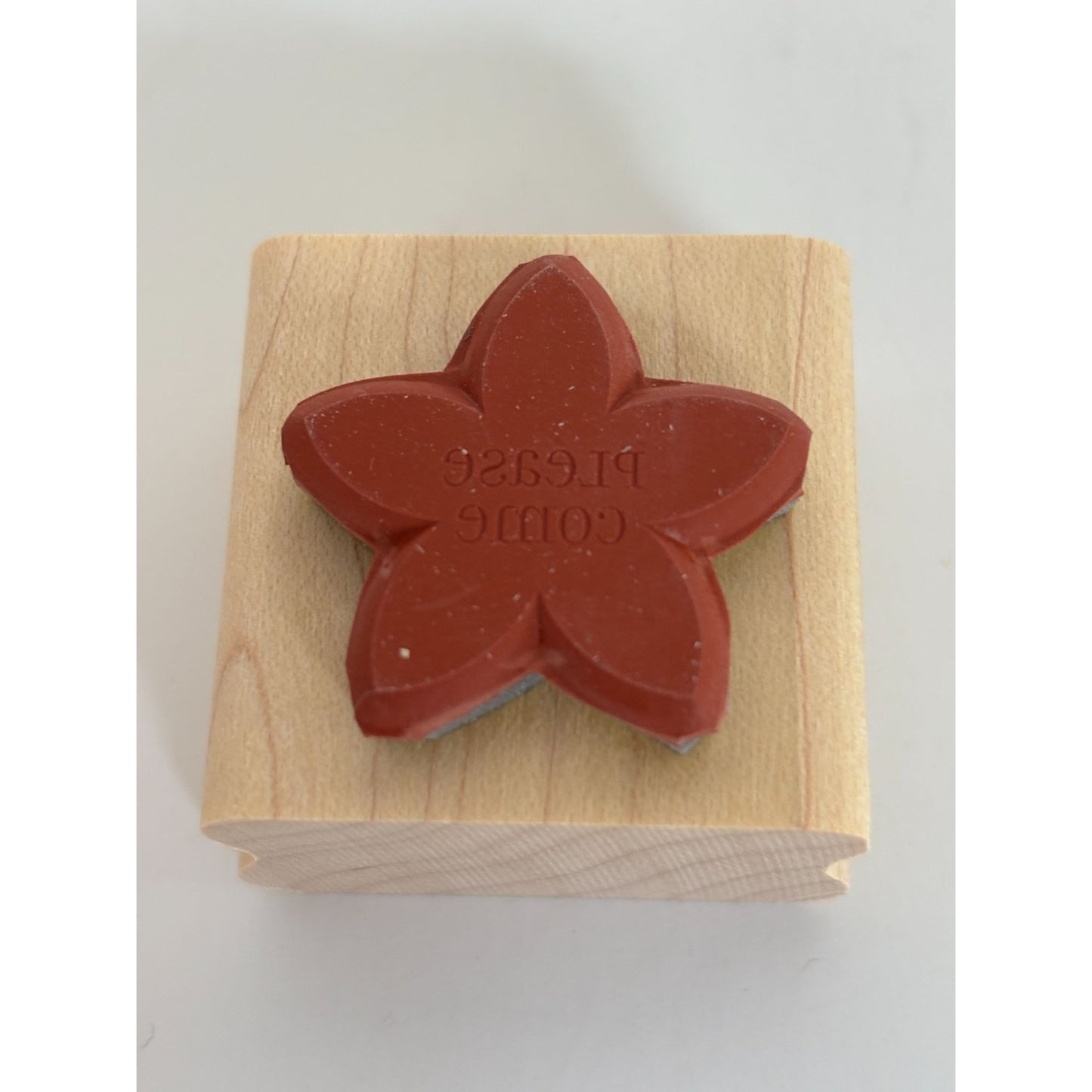 Stampin Up Rubber Stamp Please Come Invitation Flower Card Making Words Invite