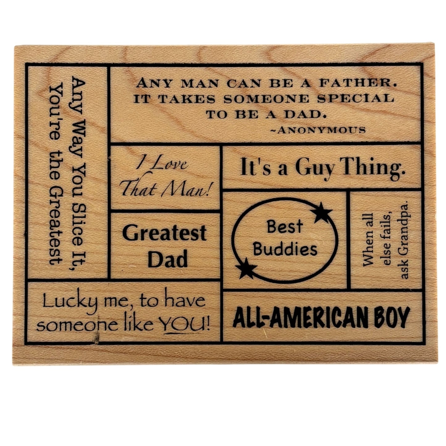 Great Impressions Rubber Stamp Dad Collage Fathers Day Card Making Sayings Sentiments Craft