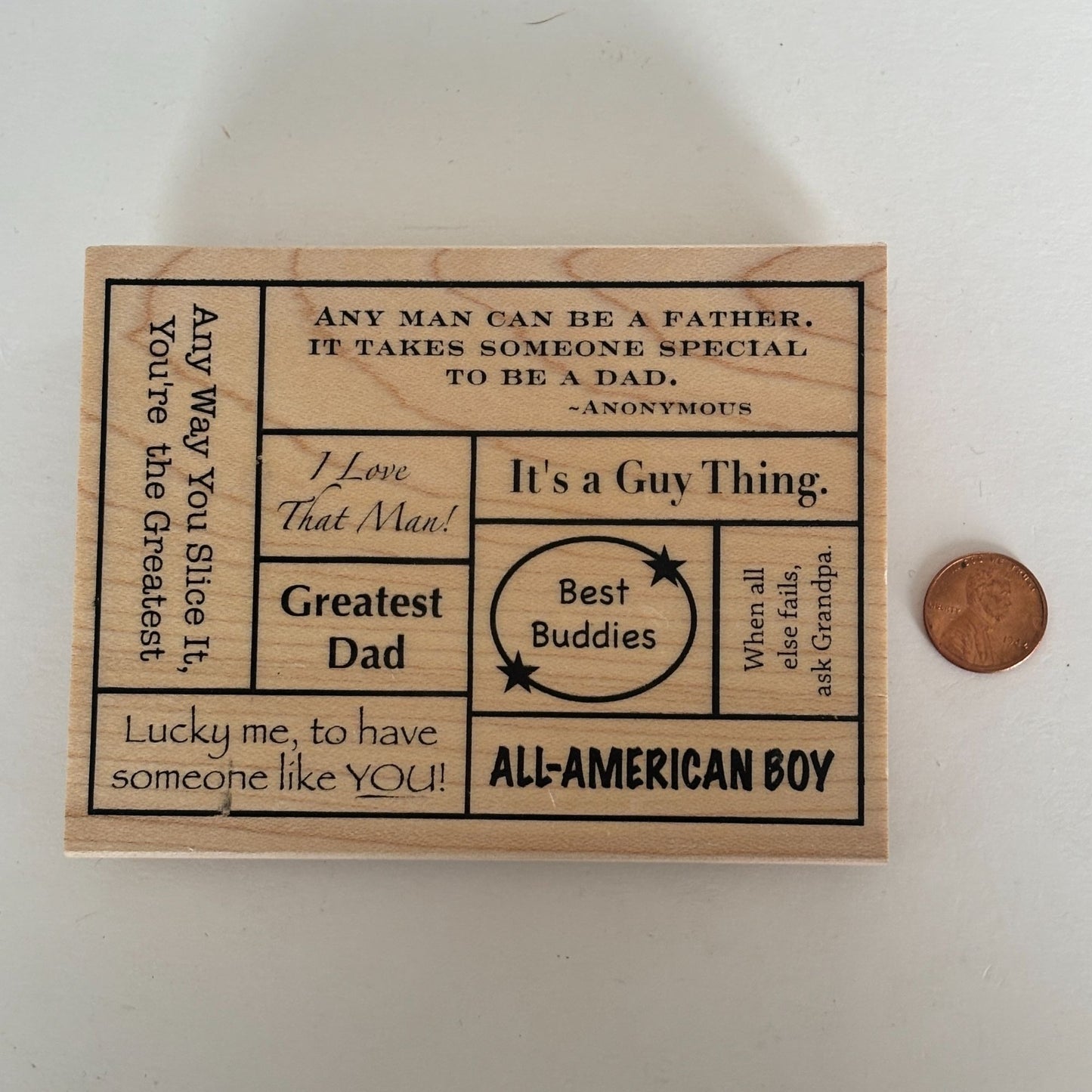Great Impressions Rubber Stamp Dad Collage Fathers Day Card Making Sayings Sentiments Craft