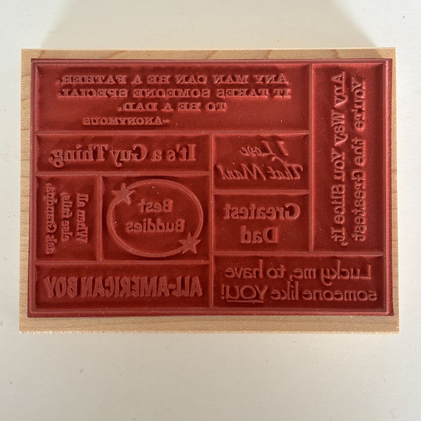 Great Impressions Rubber Stamp Dad Collage Fathers Day Card Making Sayings Sentiments Craft