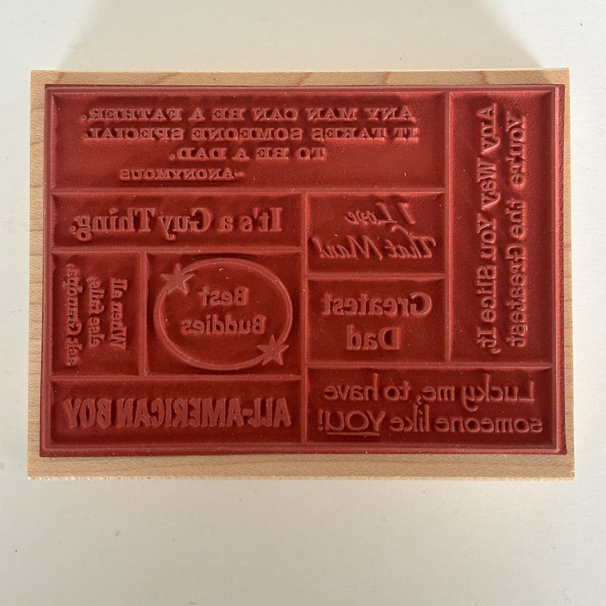 Great Impressions Rubber Stamp Dad Collage Fathers Day Card Making Sayings Sentiments Craft