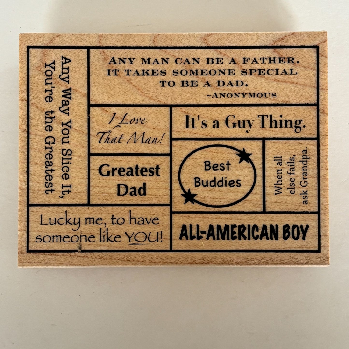 Great Impressions Rubber Stamp Dad Collage Fathers Day Card Making Sayings Sentiments Craft