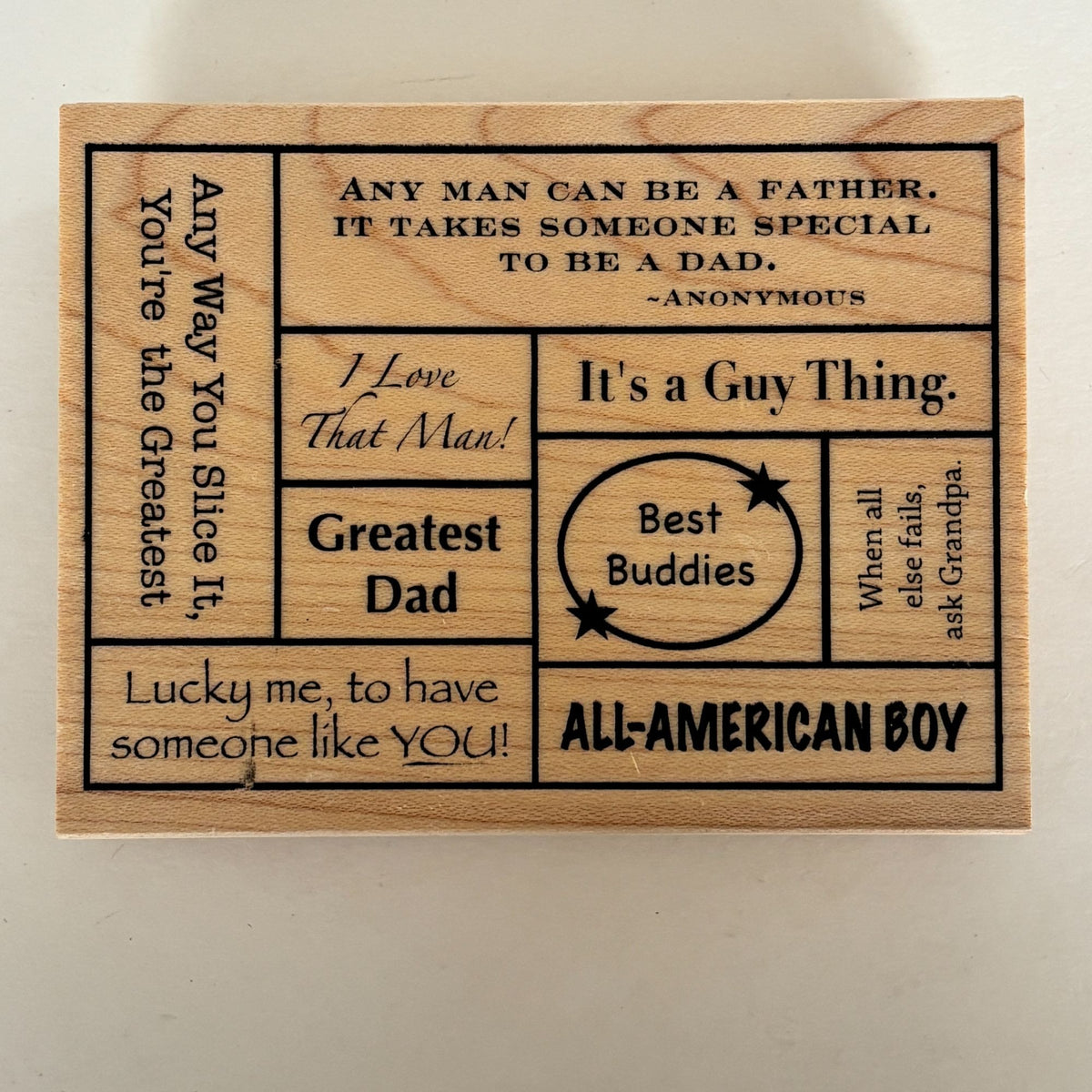 Great Impressions Rubber Stamp Dad Collage Fathers Day Card Making Sayings Sentiments Craft