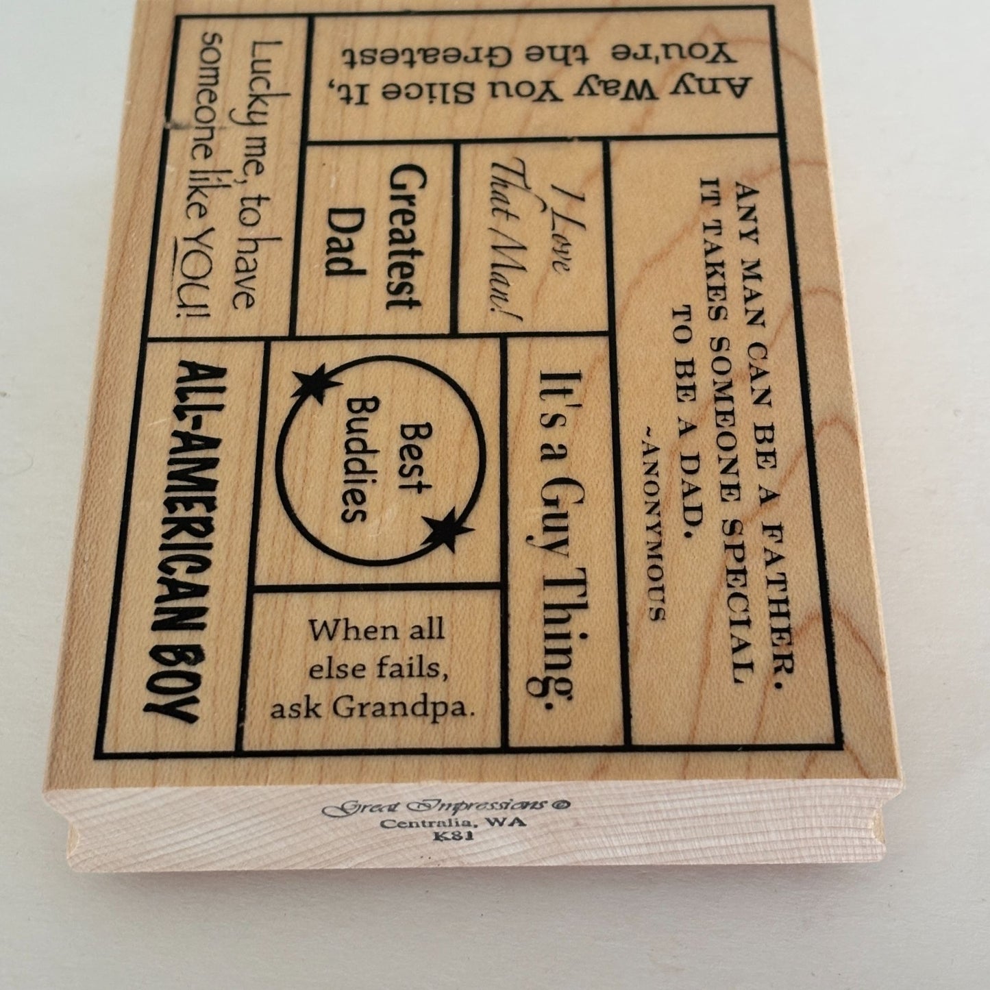 Great Impressions Rubber Stamp Dad Collage Fathers Day Card Making Sayings Sentiments Craft