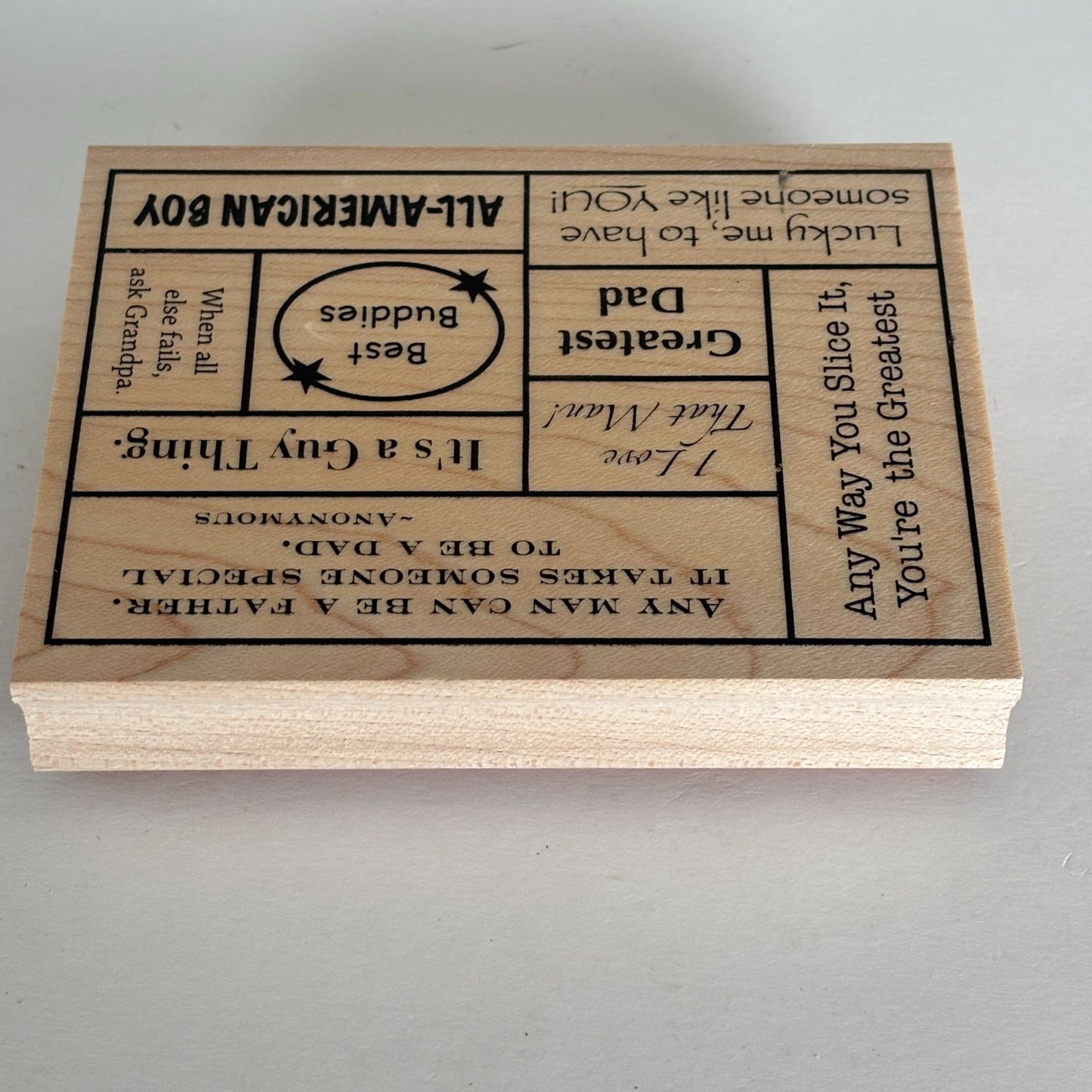 Great Impressions Rubber Stamp Dad Collage Fathers Day Card Making Sayings Sentiments Craft