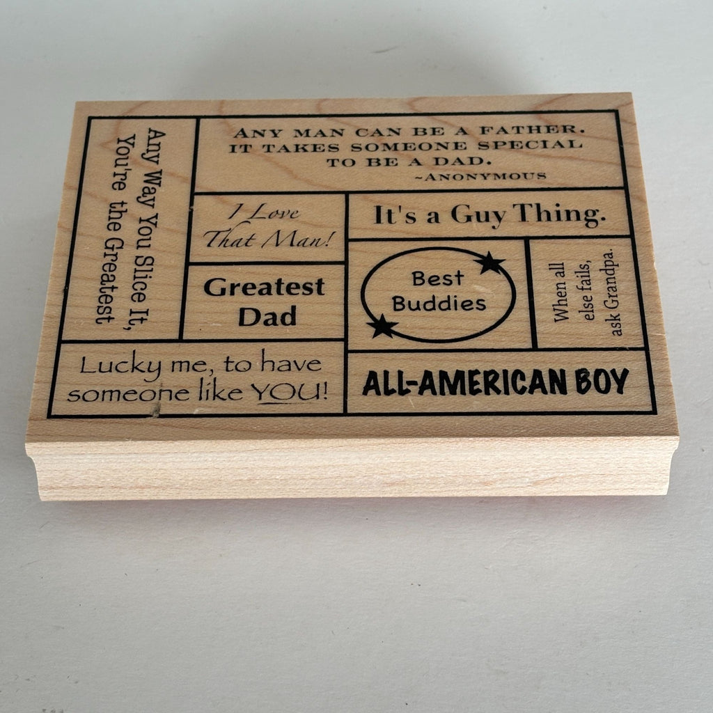 Great Impressions Rubber Stamp Dad Collage Fathers Day Card Making Sayings Sentiments Craft
