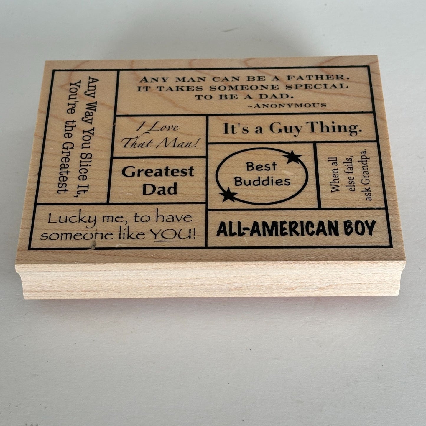 Great Impressions Rubber Stamp Dad Collage Fathers Day Card Making Sayings Sentiments Craft