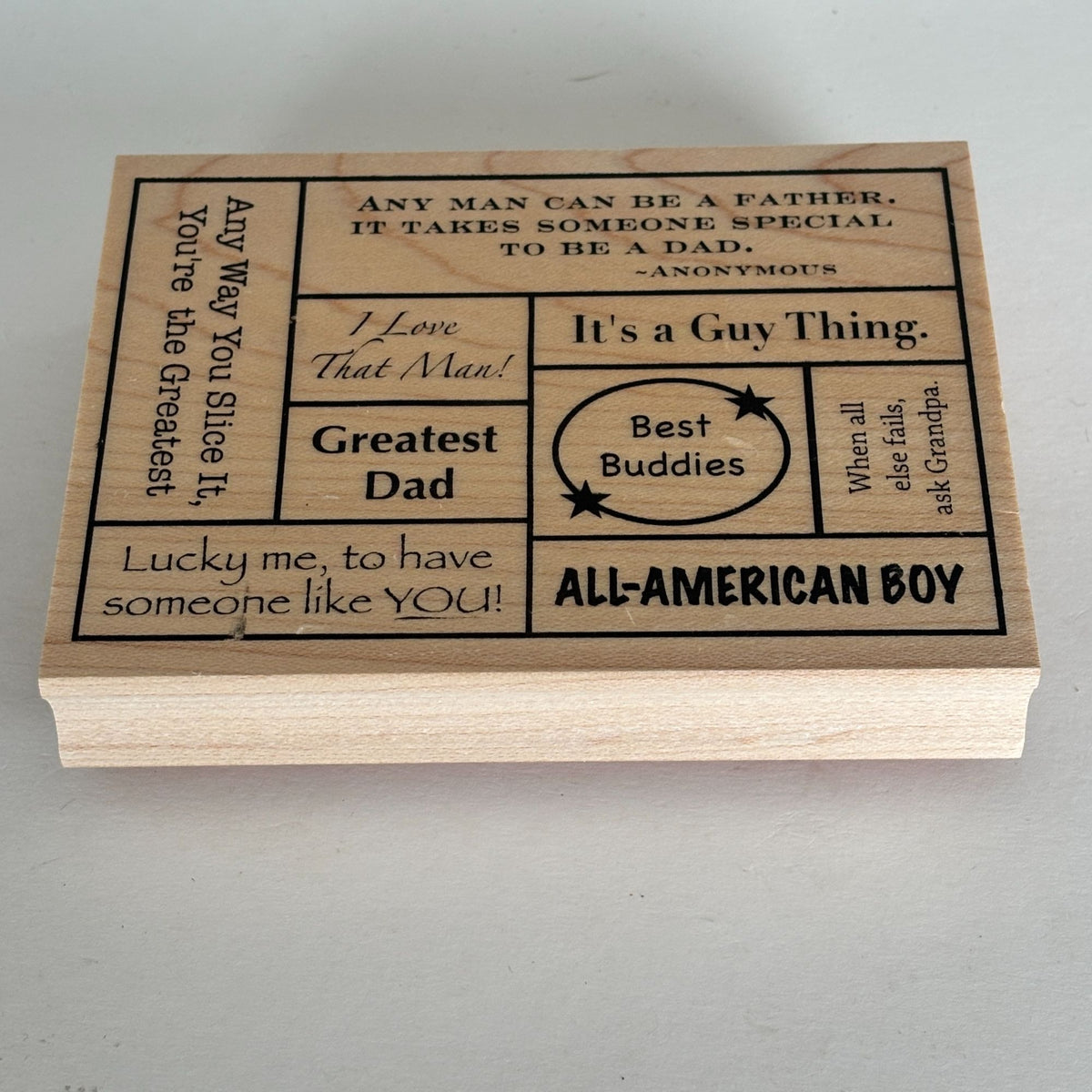 Great Impressions Rubber Stamp Dad Collage Fathers Day Card Making Sayings Sentiments Craft