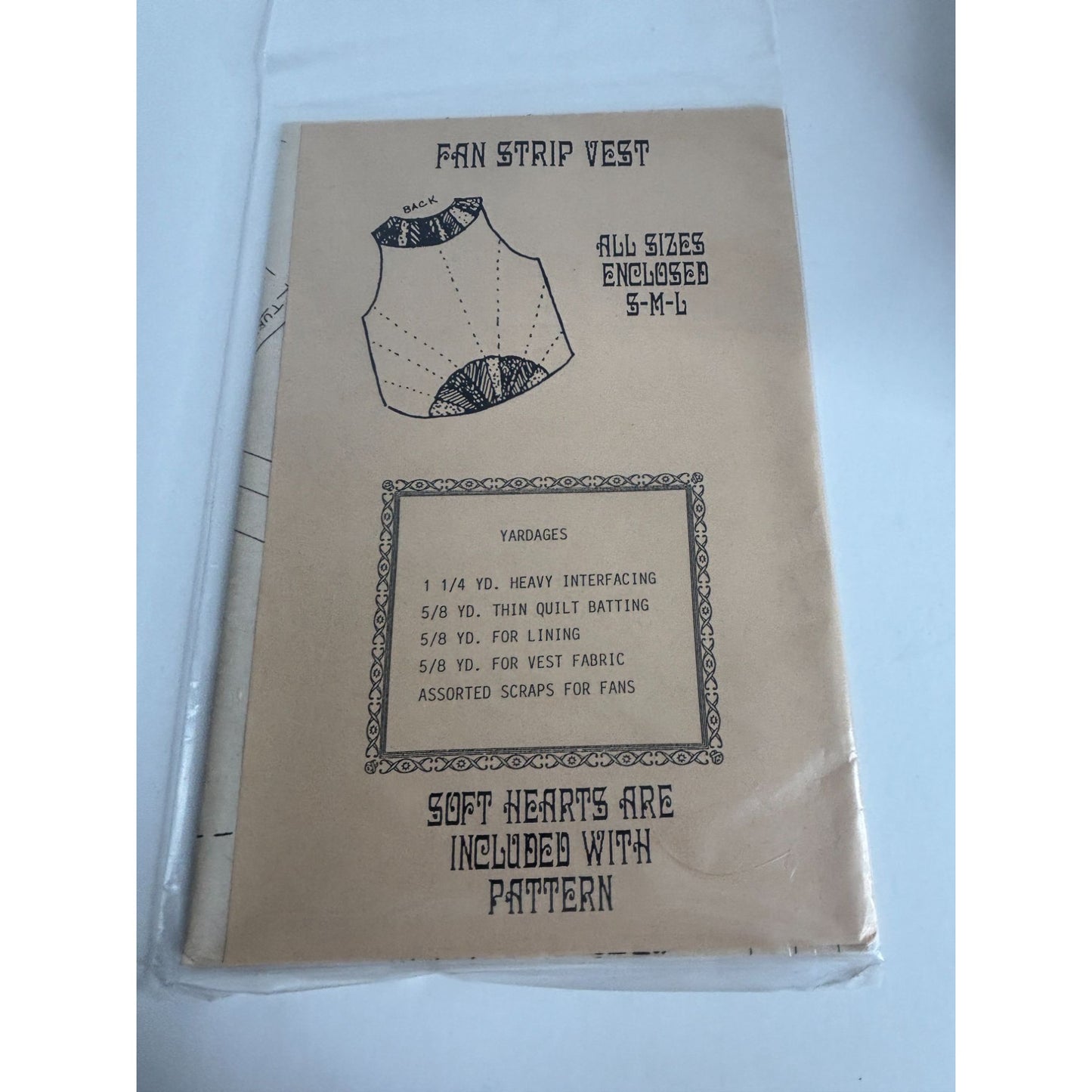 Osage County Quilt Factory Sewing Pattern Fan Strip Vest Fall S M L Uncut Scraps