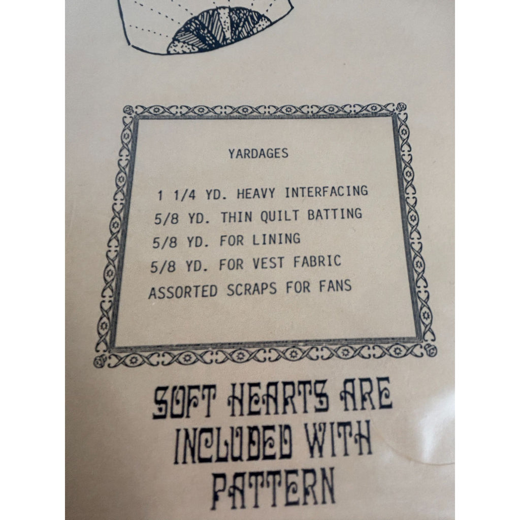 Osage County Quilt Factory Sewing Pattern Fan Strip Vest Fall S M L Uncut Scraps