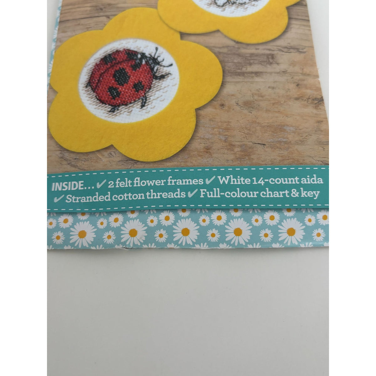 World of Cross Stitching Cross Stitch Frame Kit 2-in-1 Lady Bug Bee Wall Art