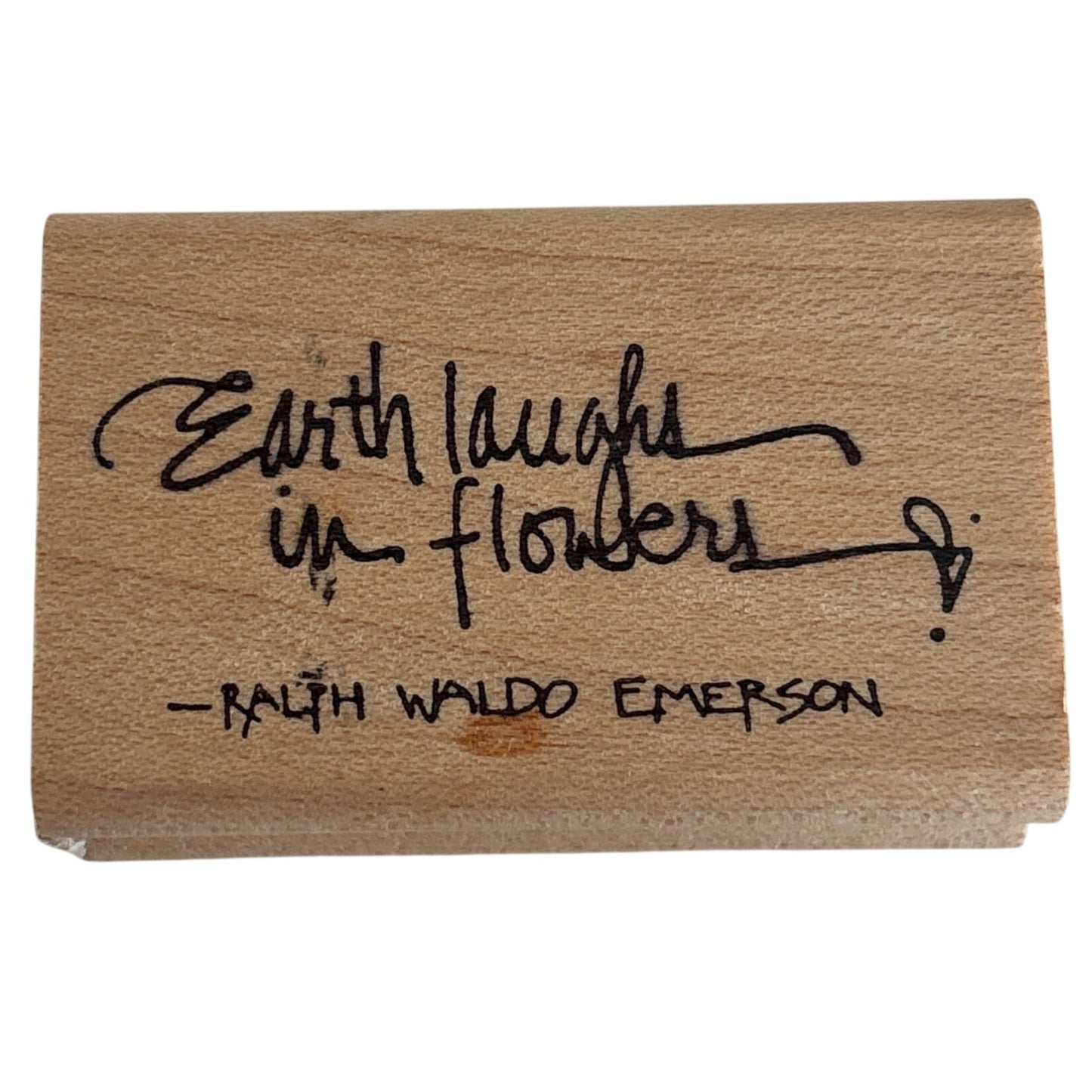 Annette Watkins Rubber Stamp Earth Laughs In Flowers Emerson Quote Words Garden Gardening Nature
