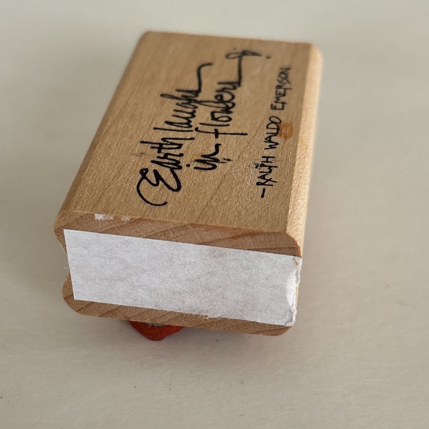 Annette Watkins Rubber Stamp Earth Laughs In Flowers Emerson Quote Words Garden Gardening Nature