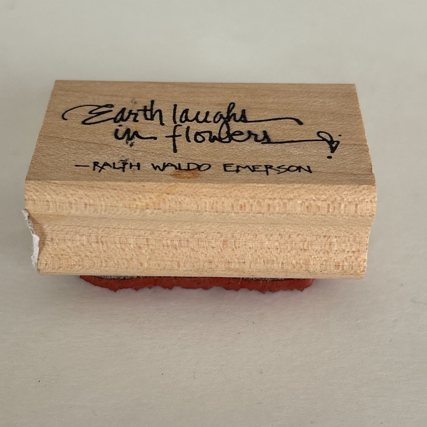 Annette Watkins Rubber Stamp Earth Laughs In Flowers Emerson Quote Words Garden Gardening Nature