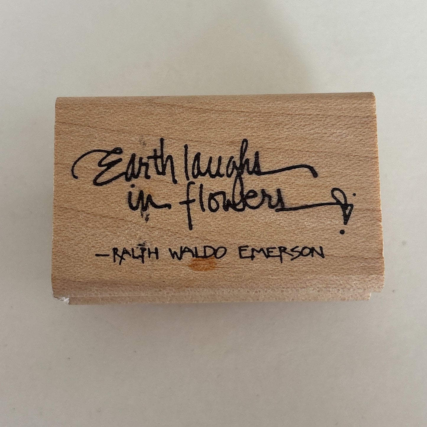 Annette Watkins Rubber Stamp Earth Laughs In Flowers Emerson Quote Words Garden Gardening Nature