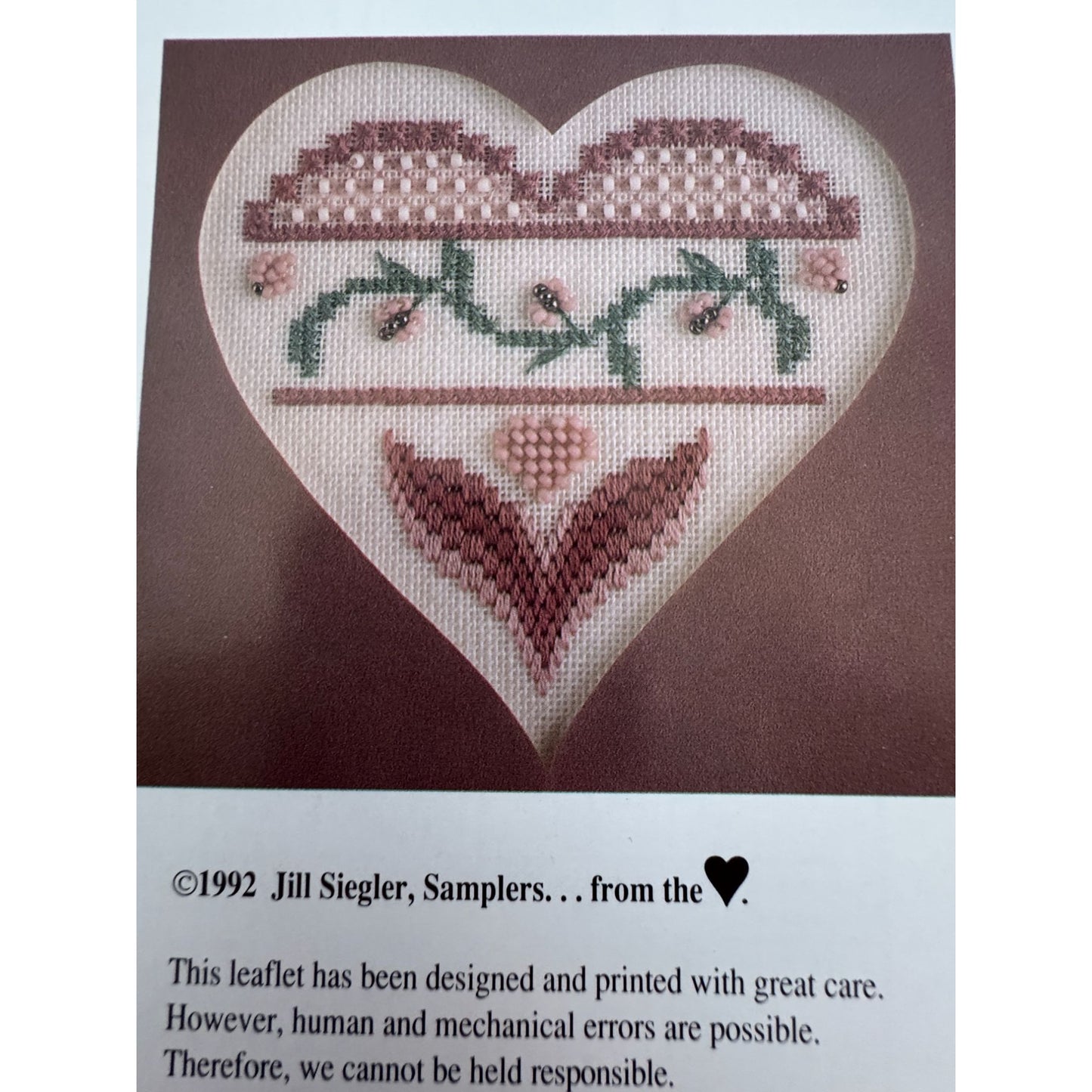Mill Hill Hearts a Plenty Cross Stitch Pattern Leaflet Needlework Home Decor