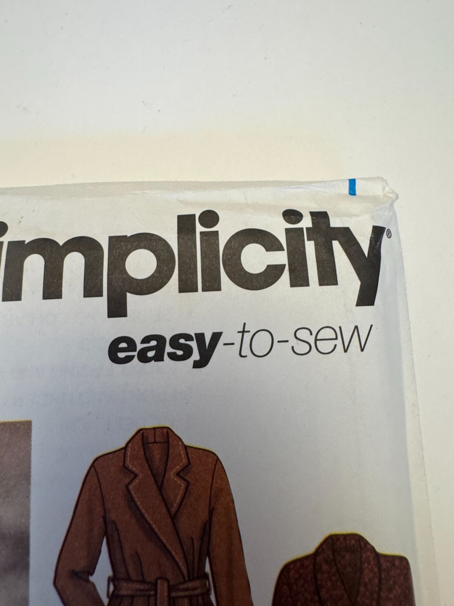 Simplicity Sewing Pattern 5855 Misses Coat Jacket Vest Winter Easy 14-24 M L XL