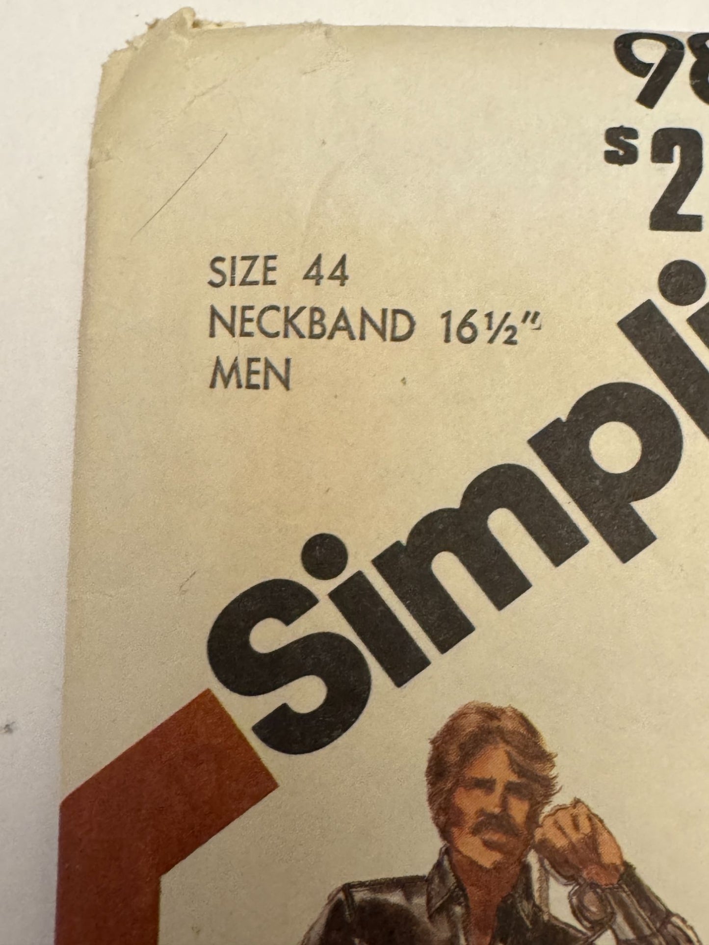 Simplicity Sewing Pattern 9886 Western Shirt Scarf Tie 1980 80s Mens Size 44 UC