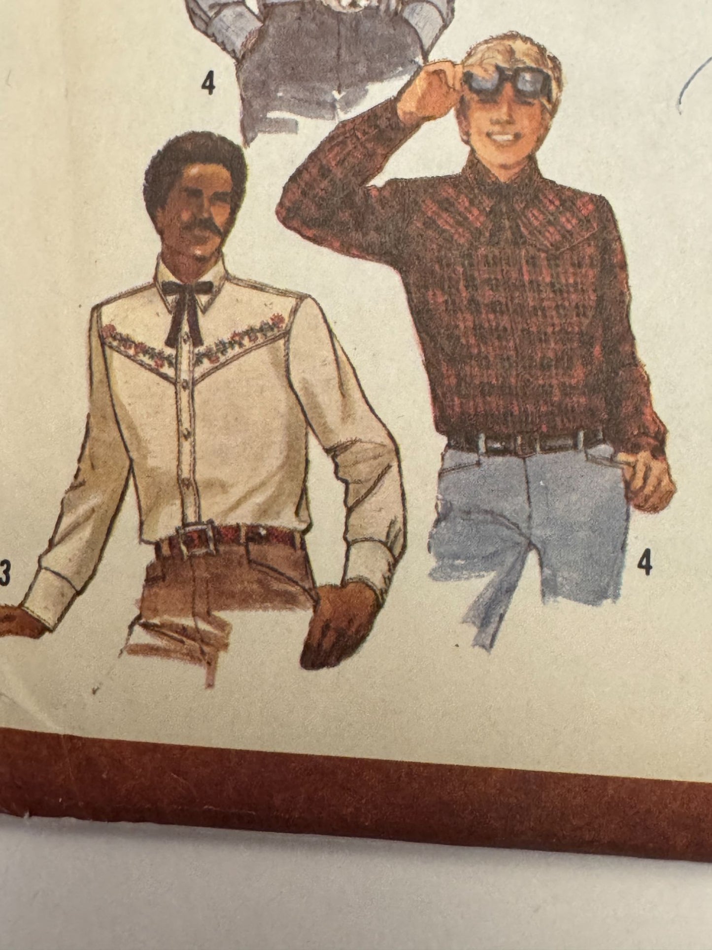 Simplicity Sewing Pattern 9886 Western Shirt Scarf Tie 1980 80s Mens Size 44 UC