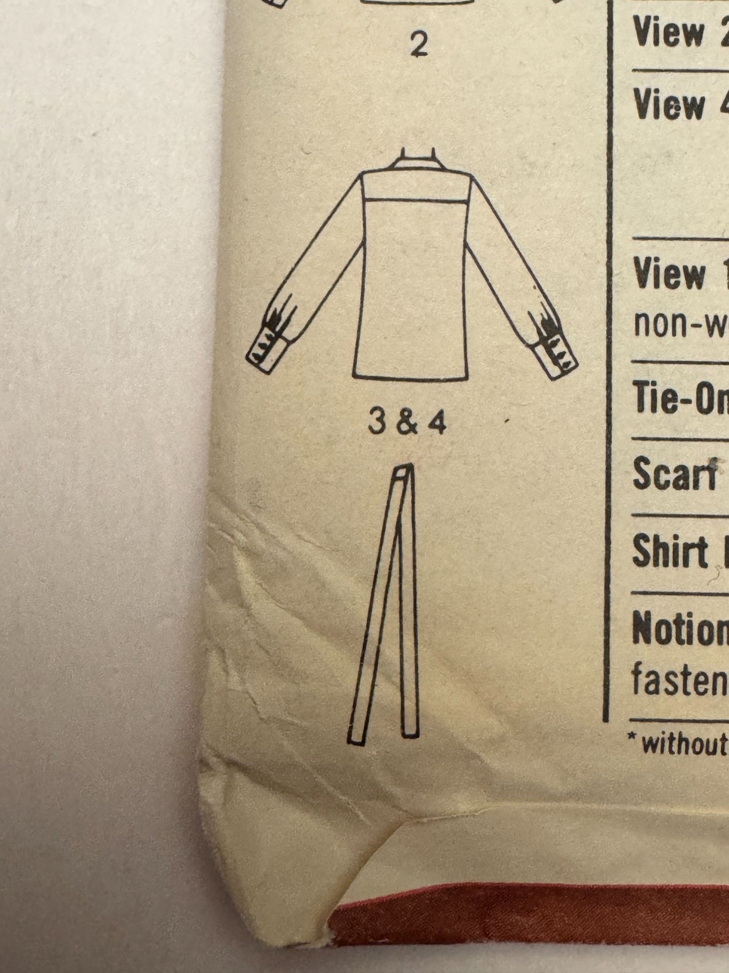 Simplicity Sewing Pattern 9886 Western Shirt Scarf Tie 1980 80s Mens Size 44 UC
