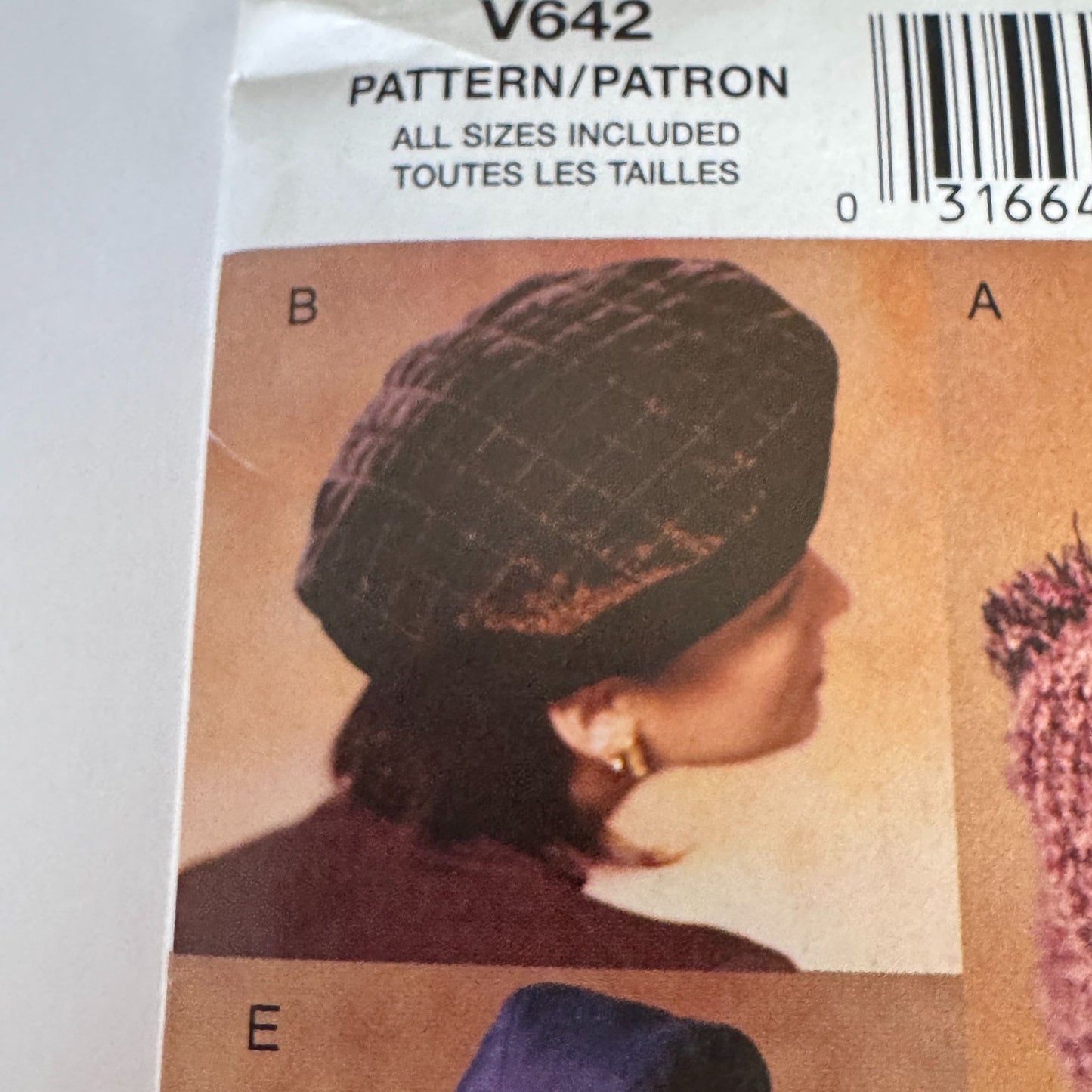 Vogue Sewing Pattern V642 Hats Beret Cloche Wide Brim Bucket Hat Millinery Uncut