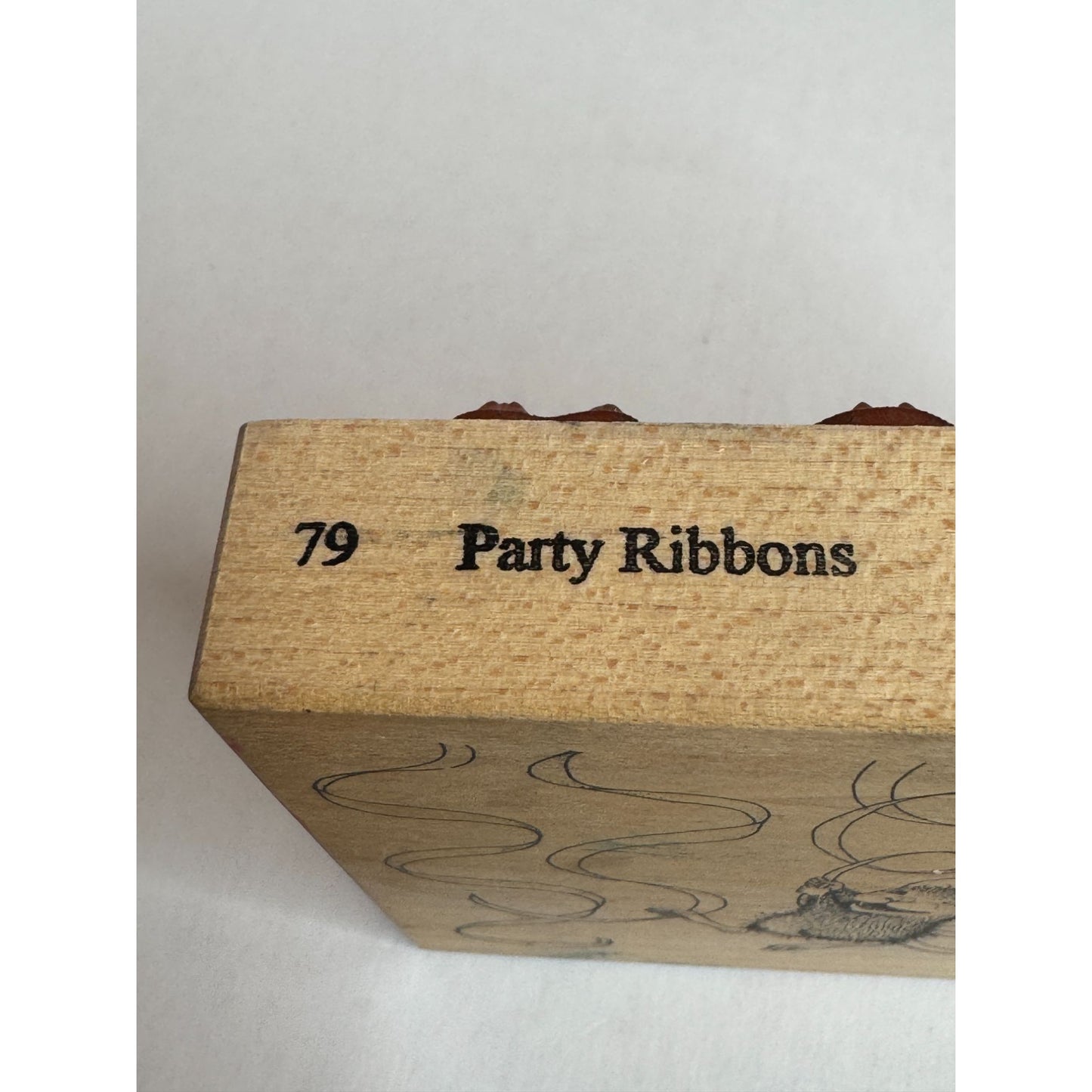 House Mouse Wood Rubber Stamp Party Ribbons Confetti Birthday Card Making Animal
