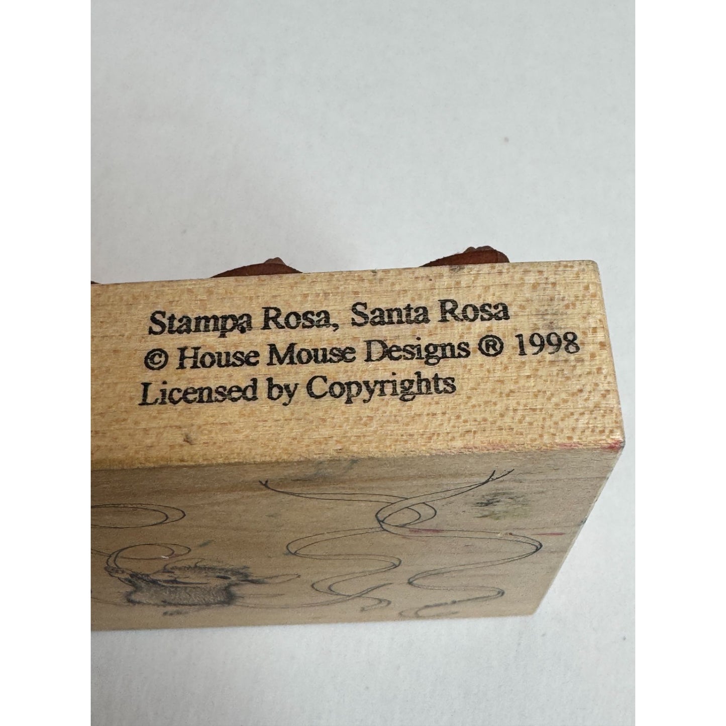 House Mouse Wood Rubber Stamp Party Ribbons Confetti Birthday Card Making Animal