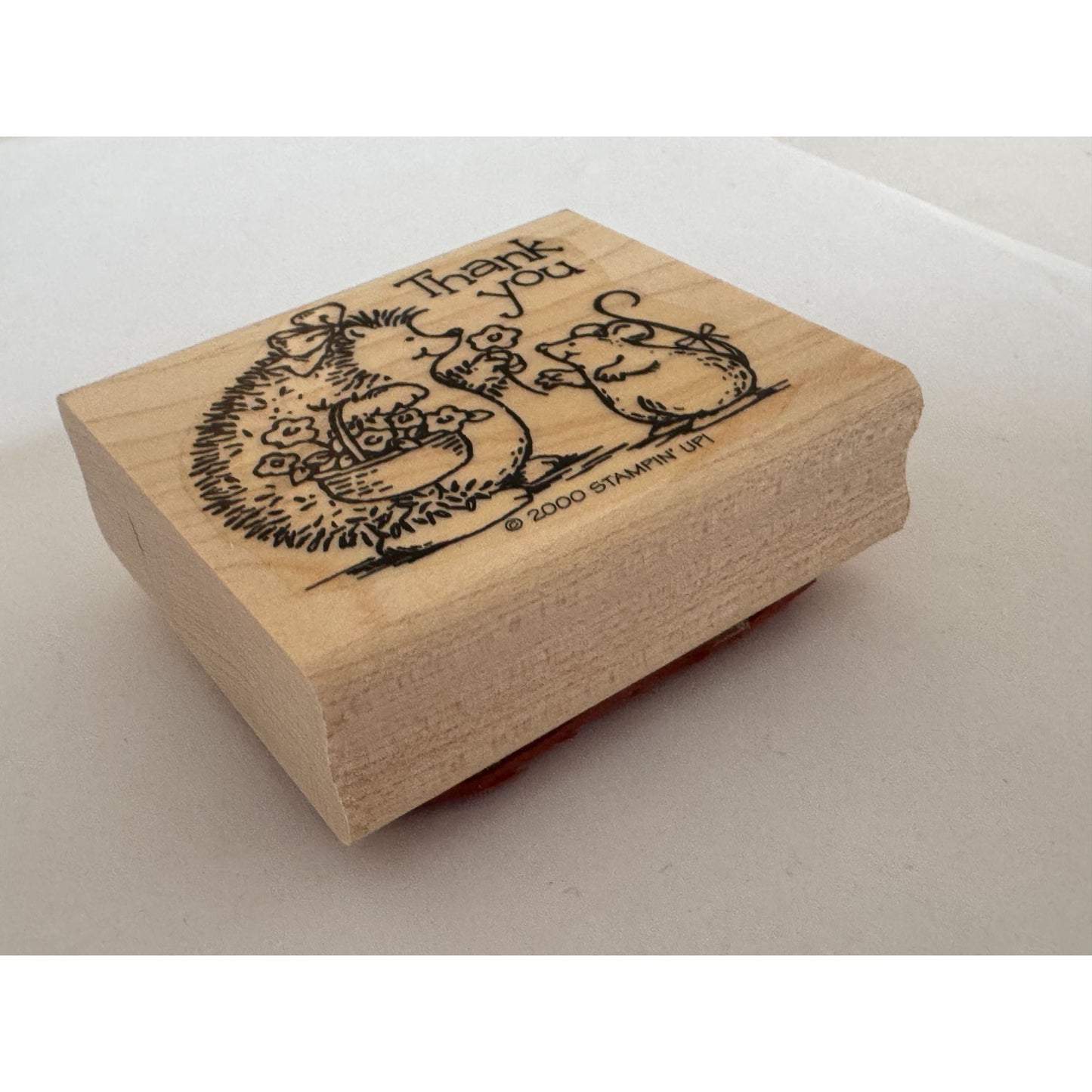 Stampin Up Rubber Stamp Hedgehog Mouse Thank You Card Making Words Sentiment