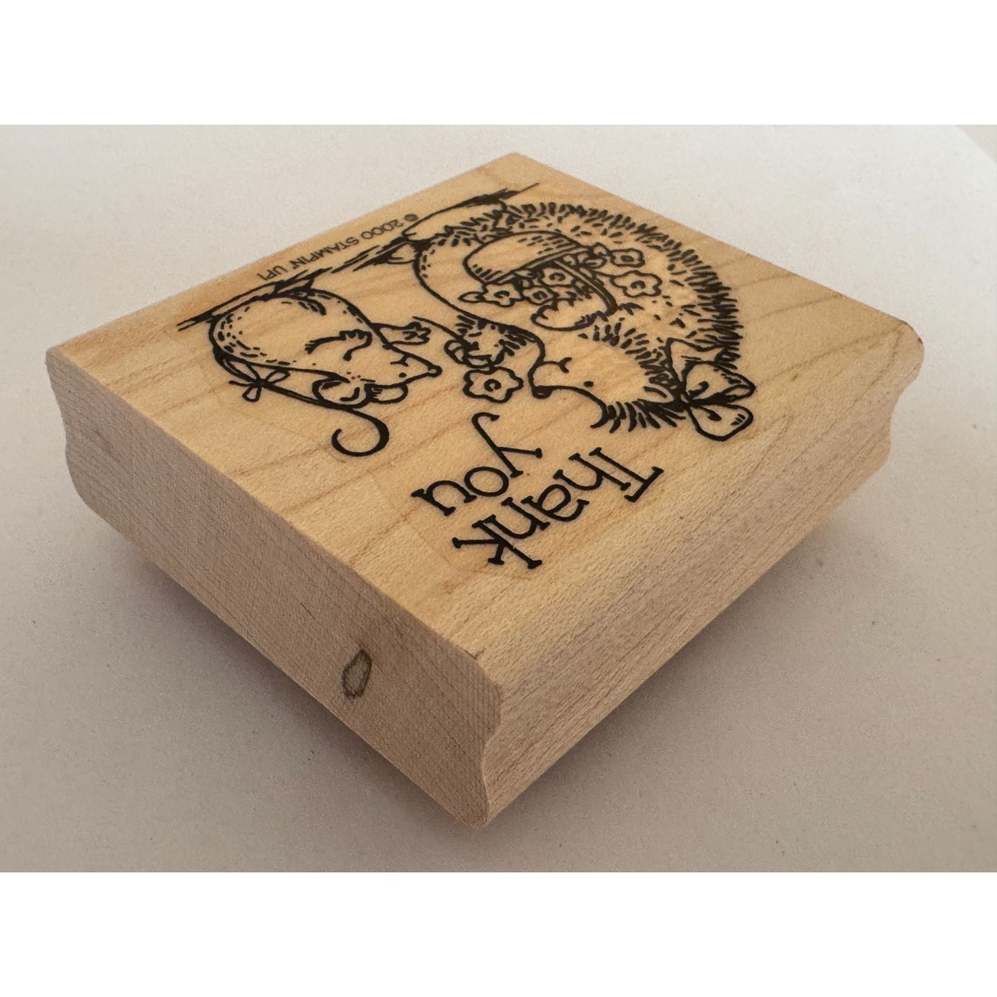 Stampin Up Rubber Stamp Hedgehog Mouse Thank You Card Making Words Sentiment