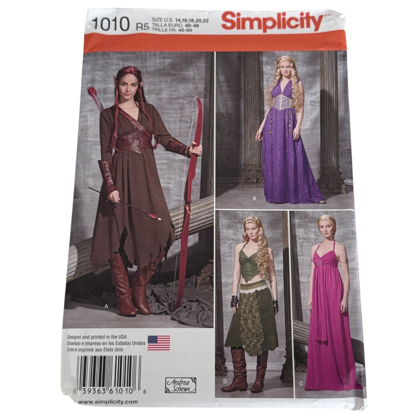 Simplicity Sewing Pattern 1010 Fantasy Costumes Elf Woodland Halloween 14-22 UC