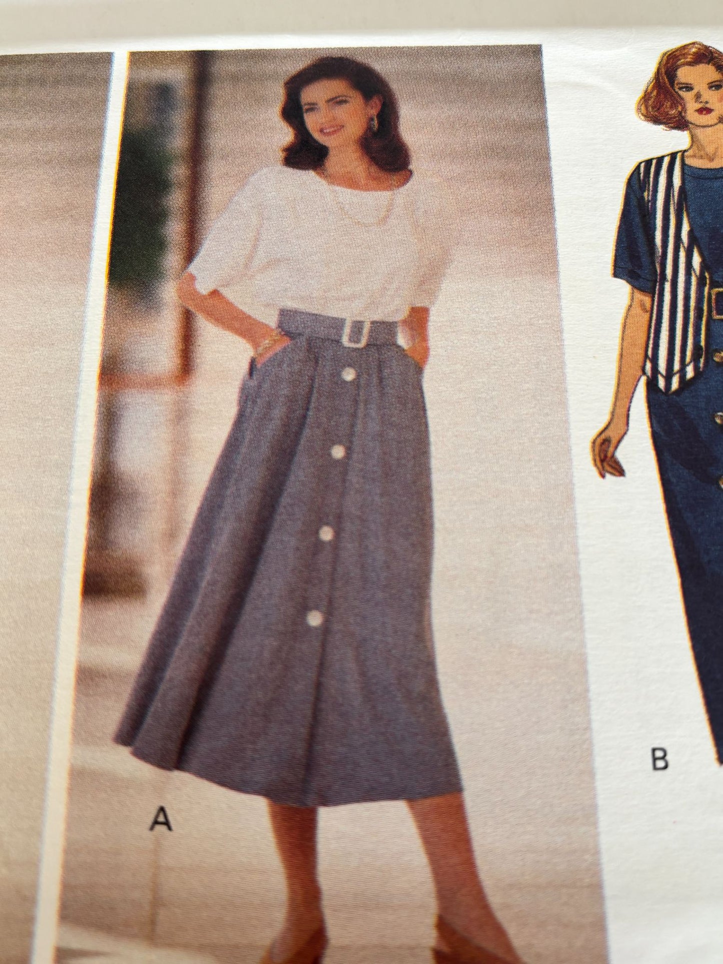 Butterick Sewing Pattern 6689 Midi Dress and Vest 90s Minimalist Vintage 6-10 Uncut