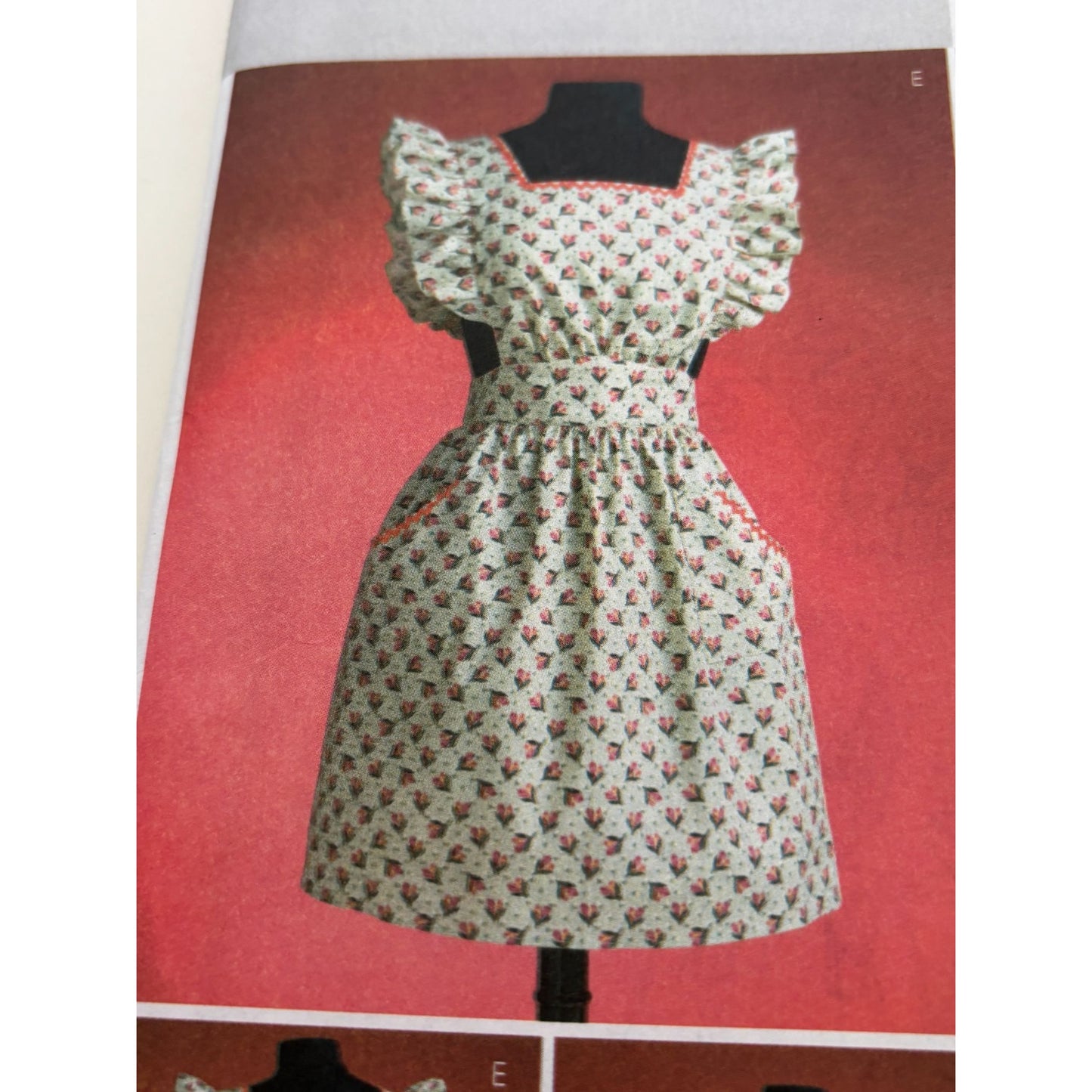 Butterick Sewing Pattern B4087 Apron Ruffled 1950s Vintage Style Easy Uncut Easy