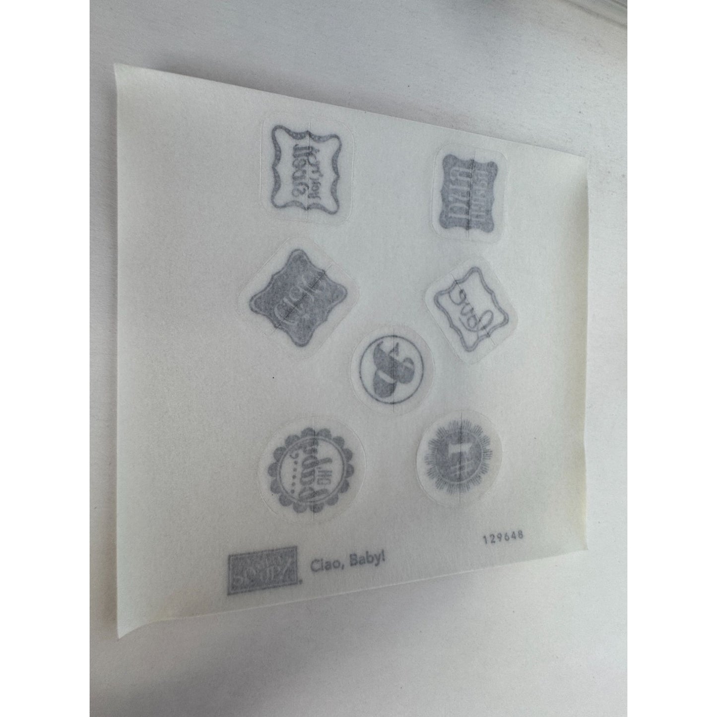 Stampin Up Clear Mount Rubber Stamp Set Ciao Baby Love You are Swell Words Small