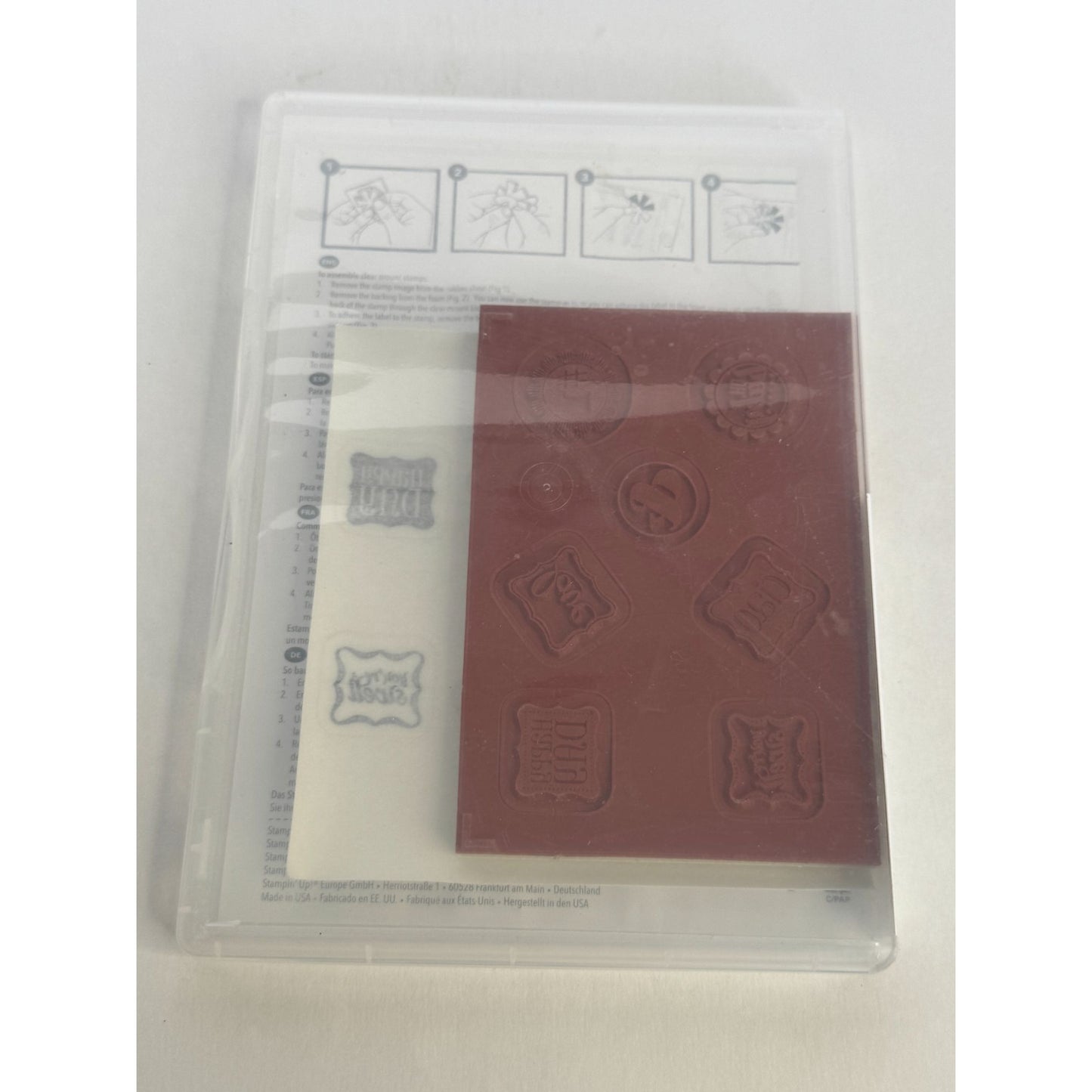Stampin Up Clear Mount Rubber Stamp Set Ciao Baby Love You are Swell Words Small