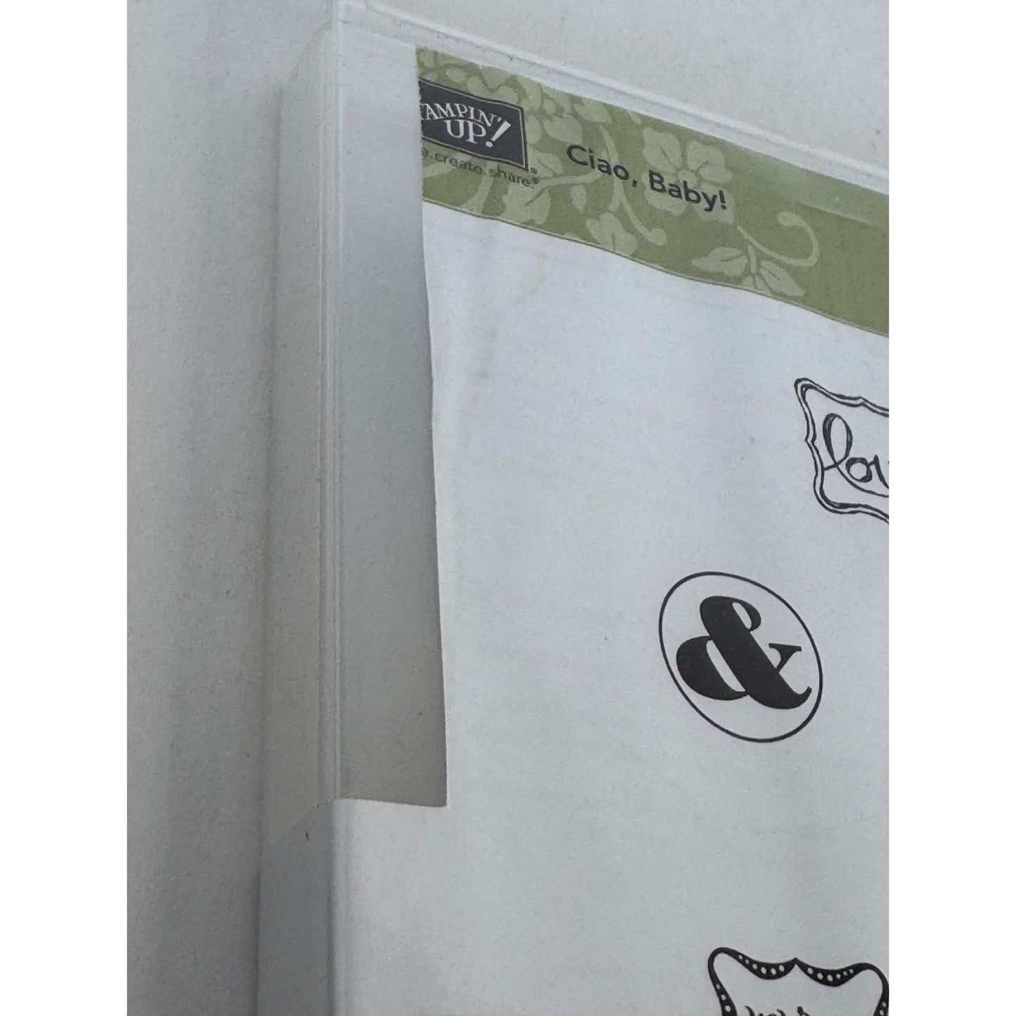 Stampin Up Clear Mount Rubber Stamp Set Ciao Baby Love You are Swell Words Small