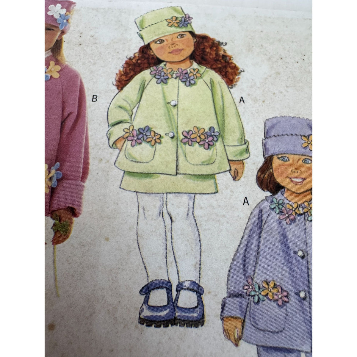 Butterick Sewing Pattern 6230 Girls Flower-Accented Jacket Dress Jumper 2-5 UC