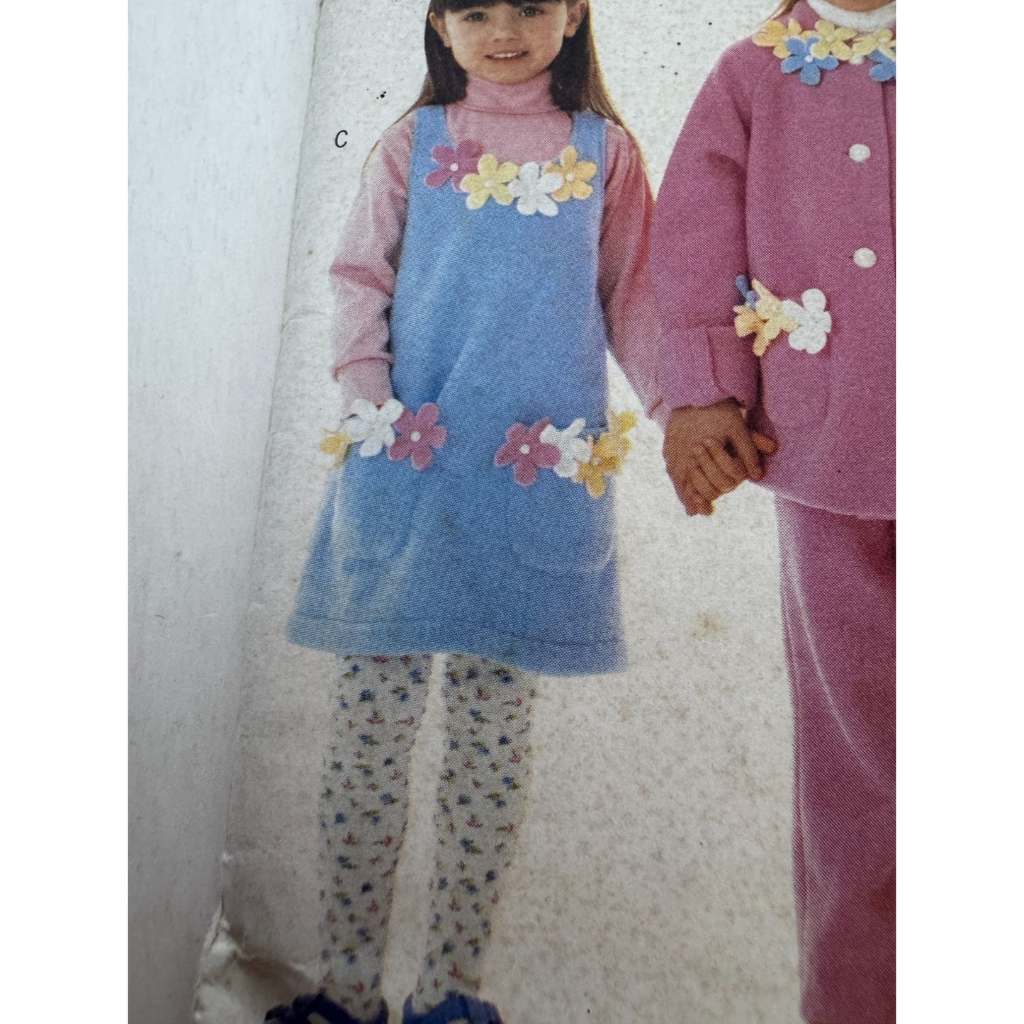 Butterick Sewing Pattern 6230 Girls Flower-Accented Jacket Dress Jumper 2-5 UC