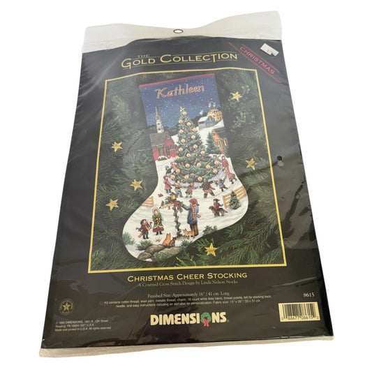 Dimensions Gold Collection Cross Stitch Kit Christmas Cheer Stocking Town Church